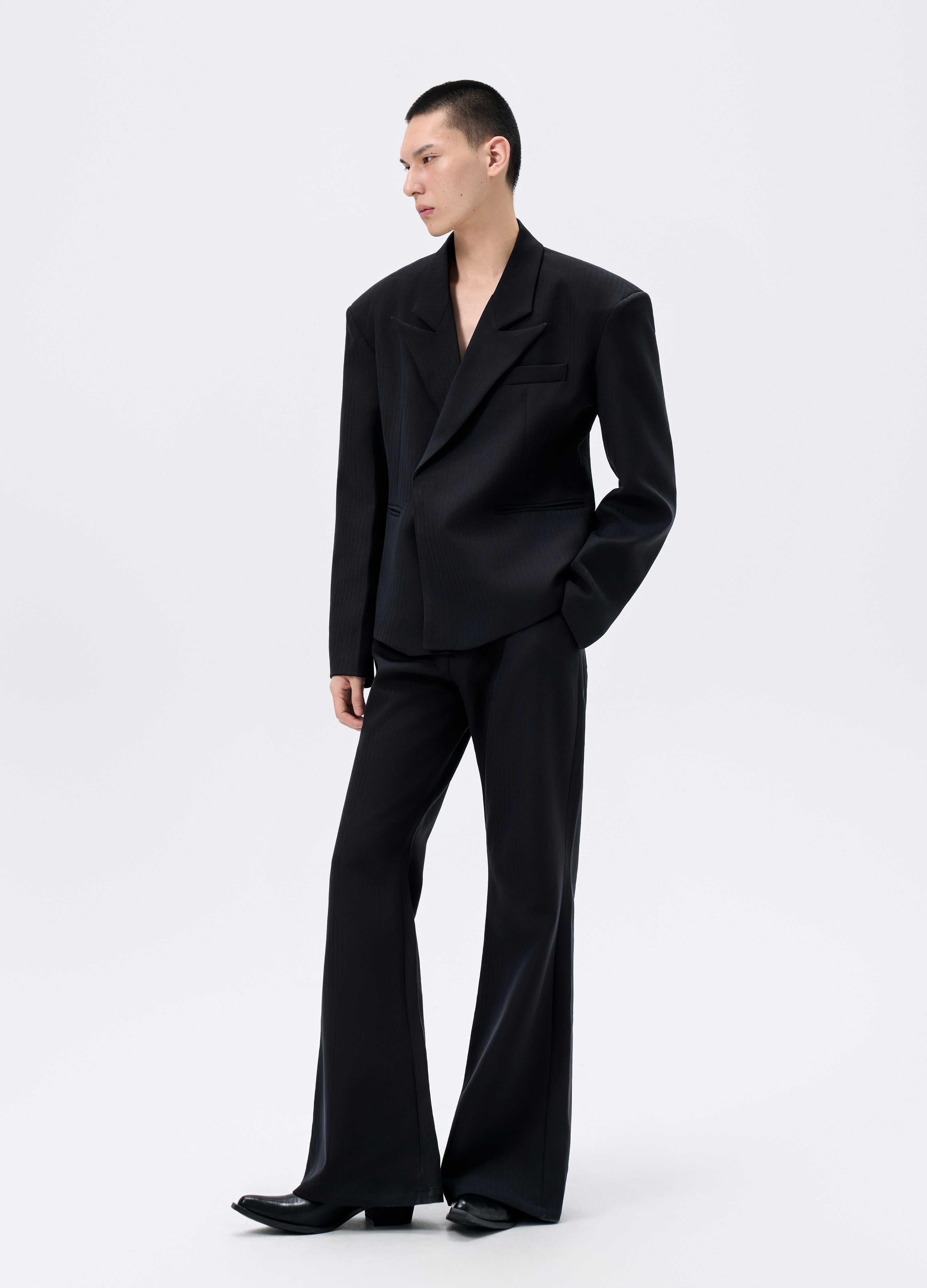 25FW HERRINGBONE HOURGLASS BLAZER