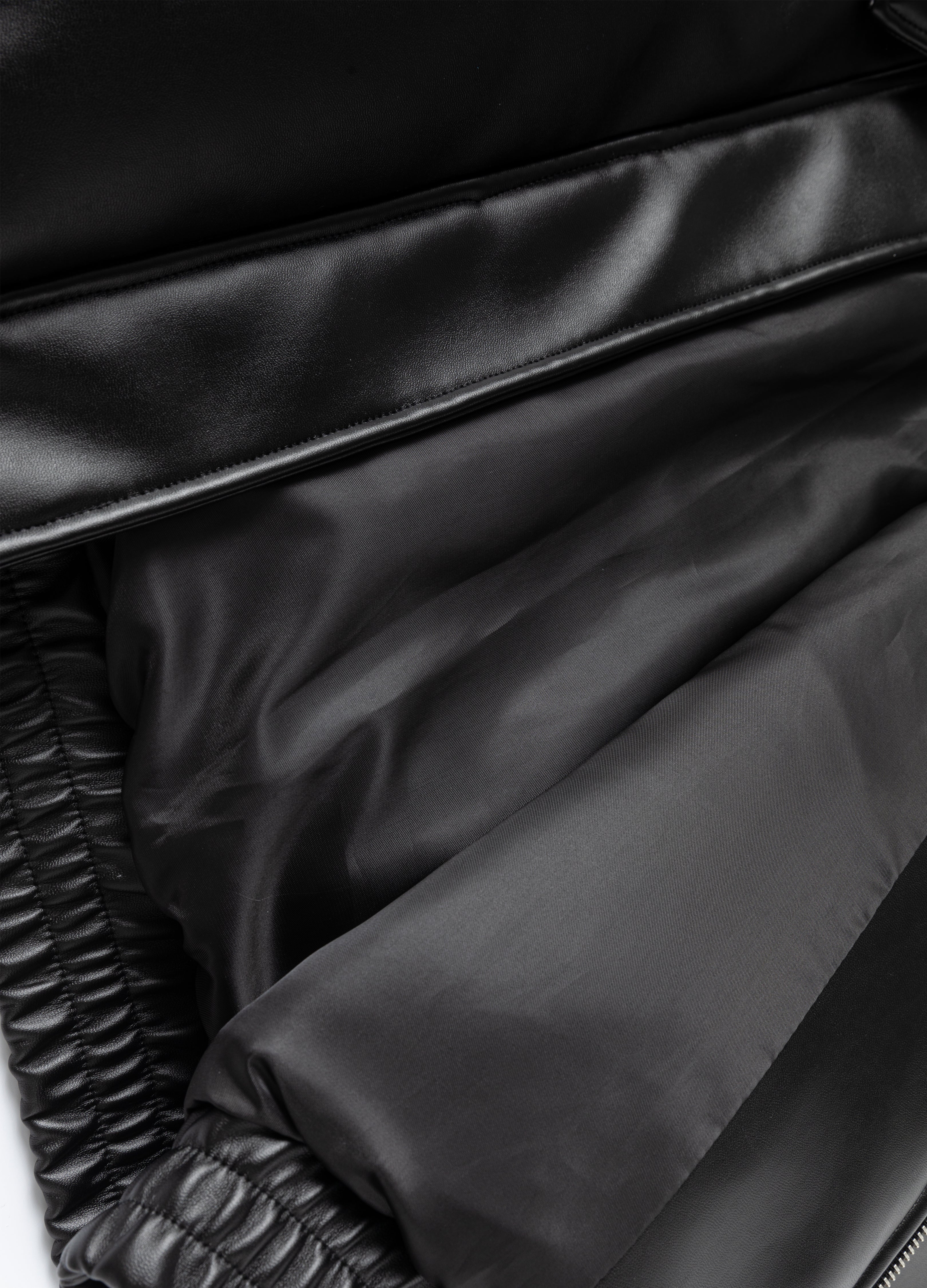 25FW HIGH-COLLAR LEATHER PUFFER