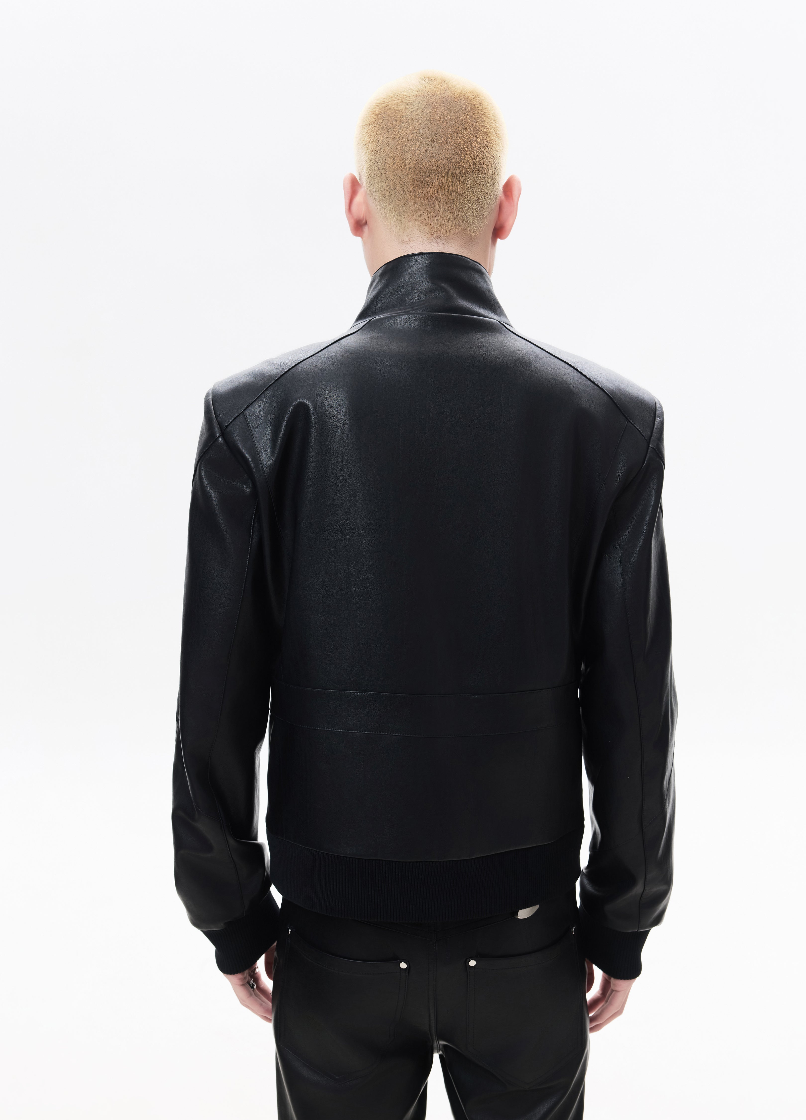 26SS STAND-COLLAR LEATHER JACKET