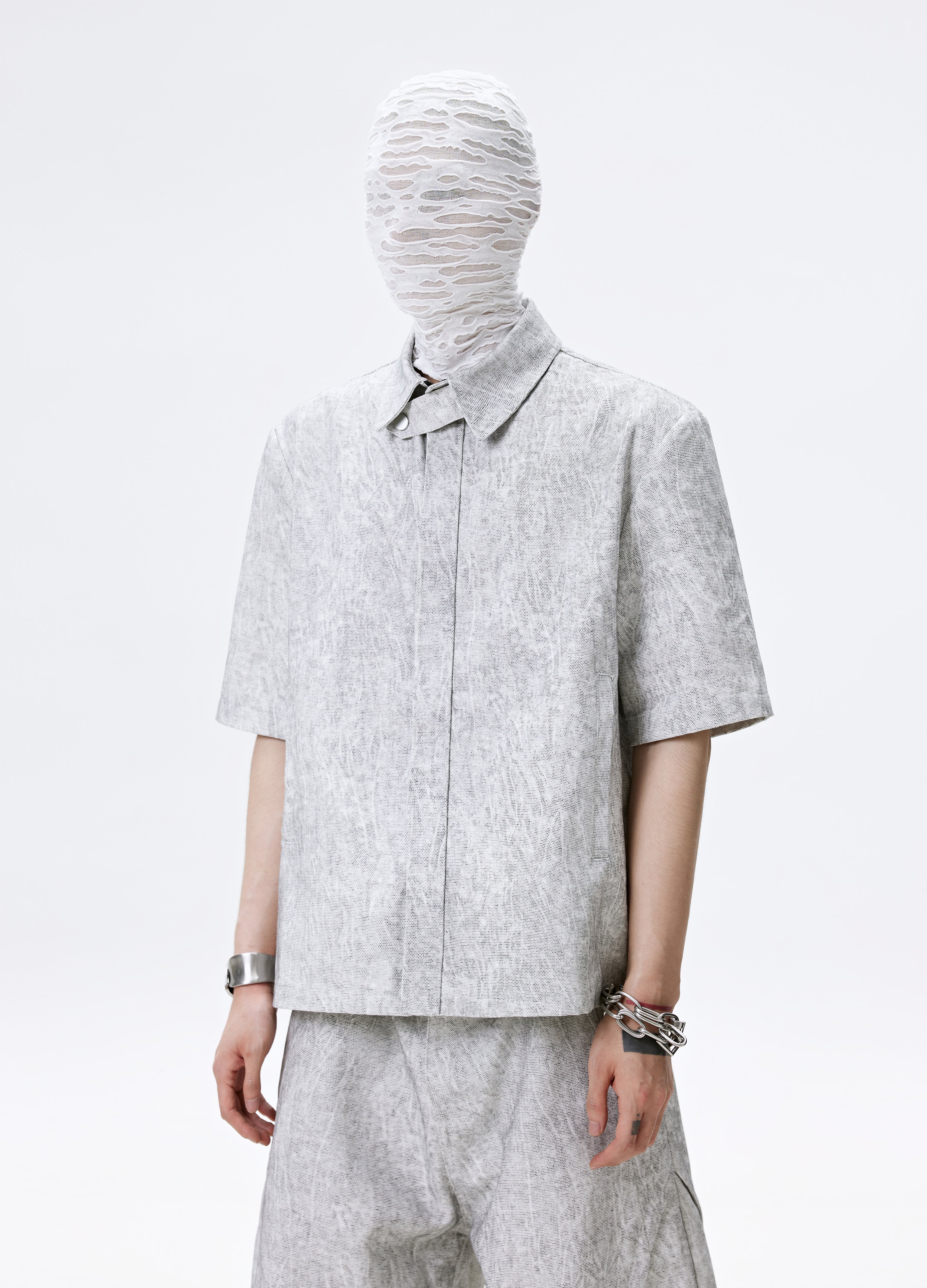 25SS GREY VEIN ZIP SHIRT