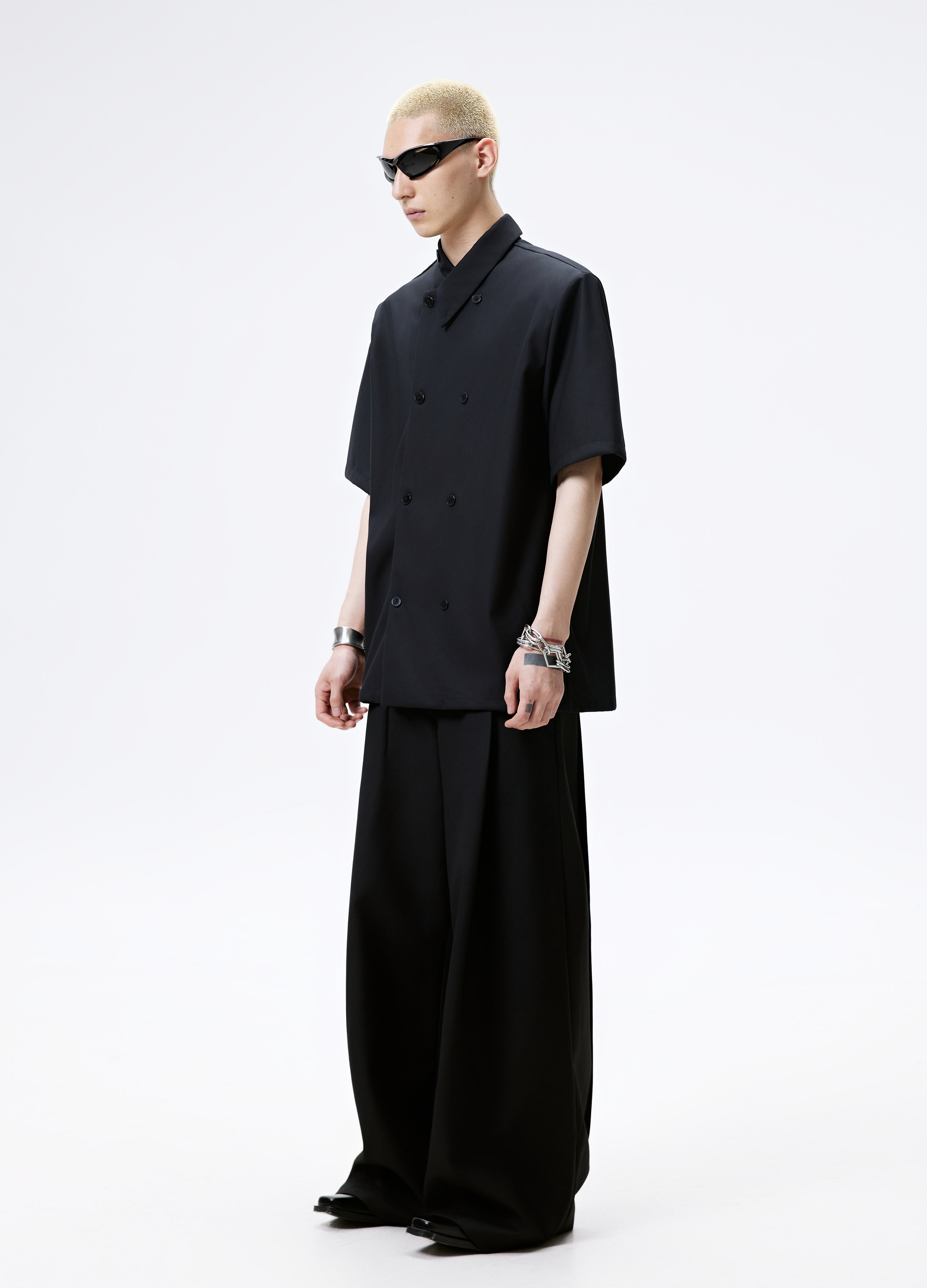 25SS DOUBLE BREAST MANDARIN SHIRT