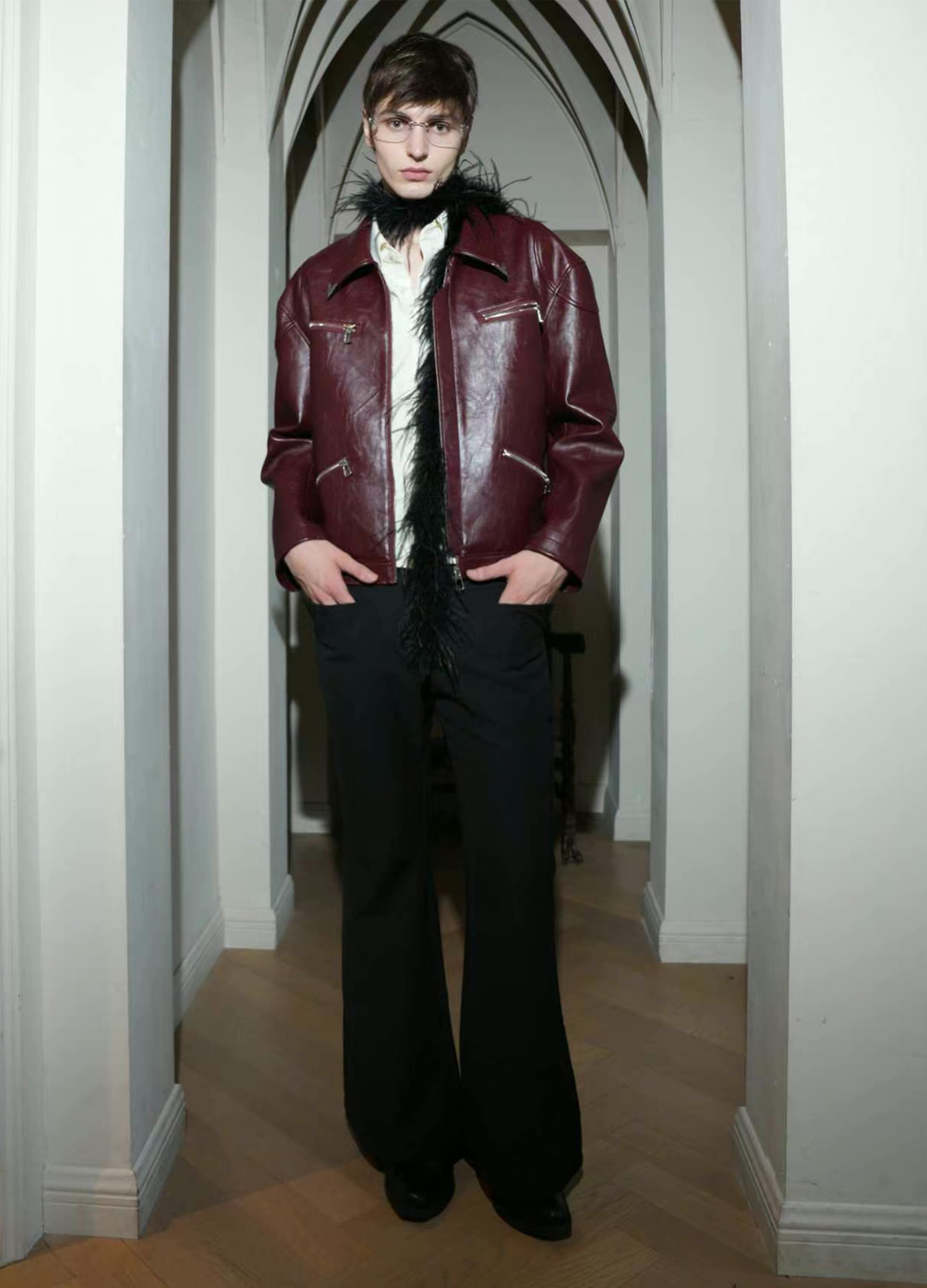 BAROQUE ZIP LEATHER JACKET