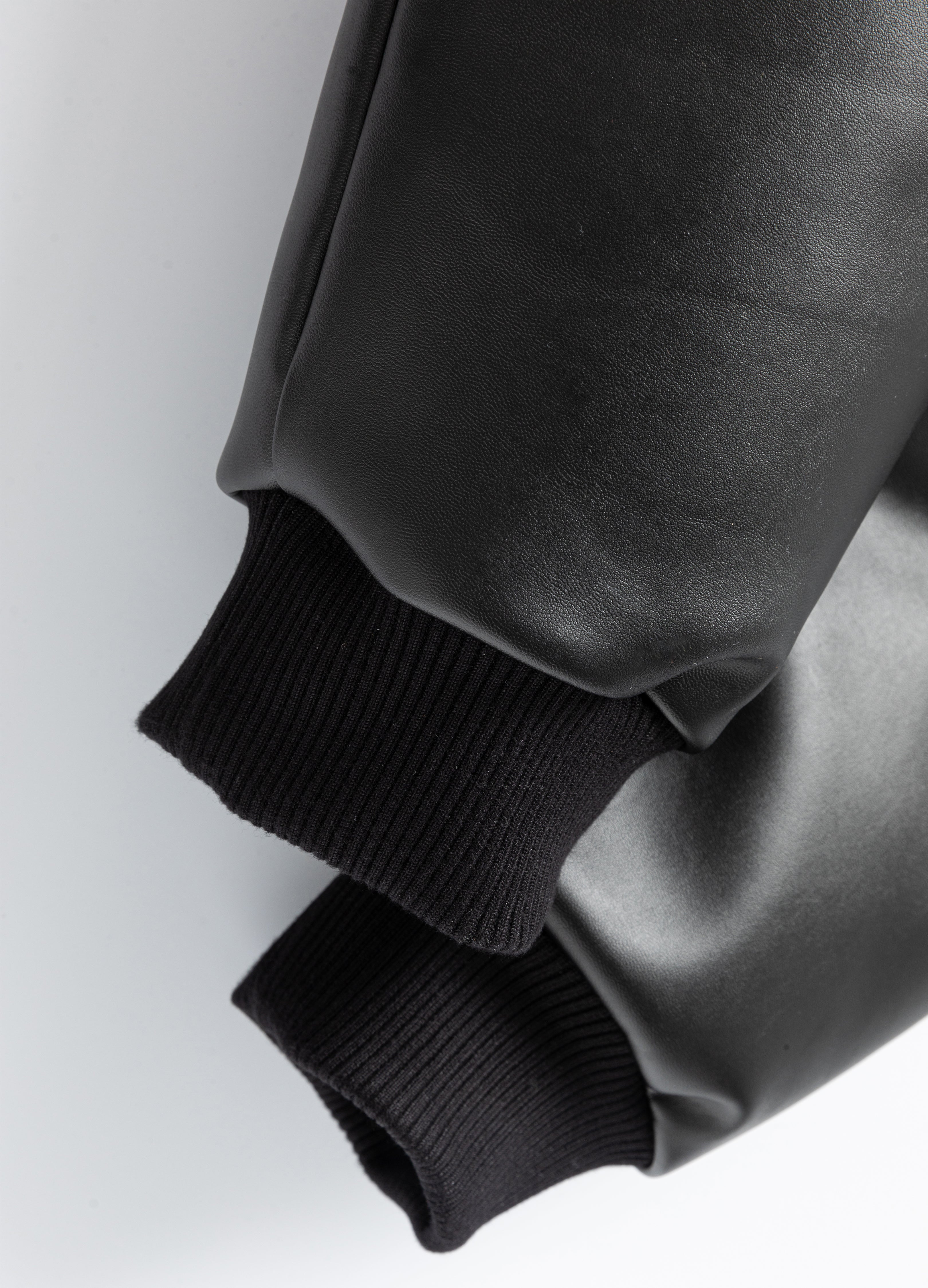 25FW HIGH-COLLAR LEATHER PUFFER