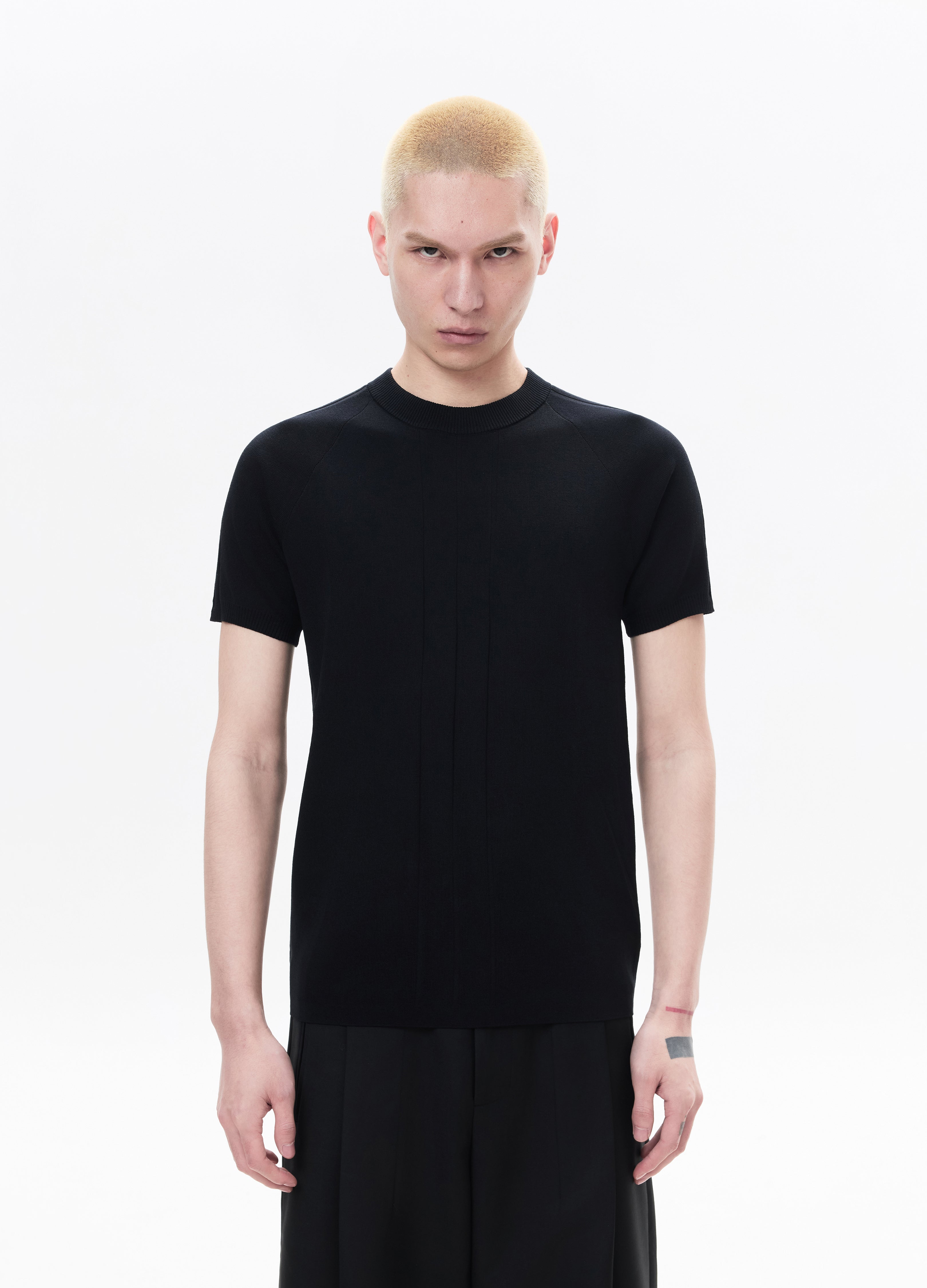 26SS VERTICAL RIB KNIT SHORT SLEEVE TEE