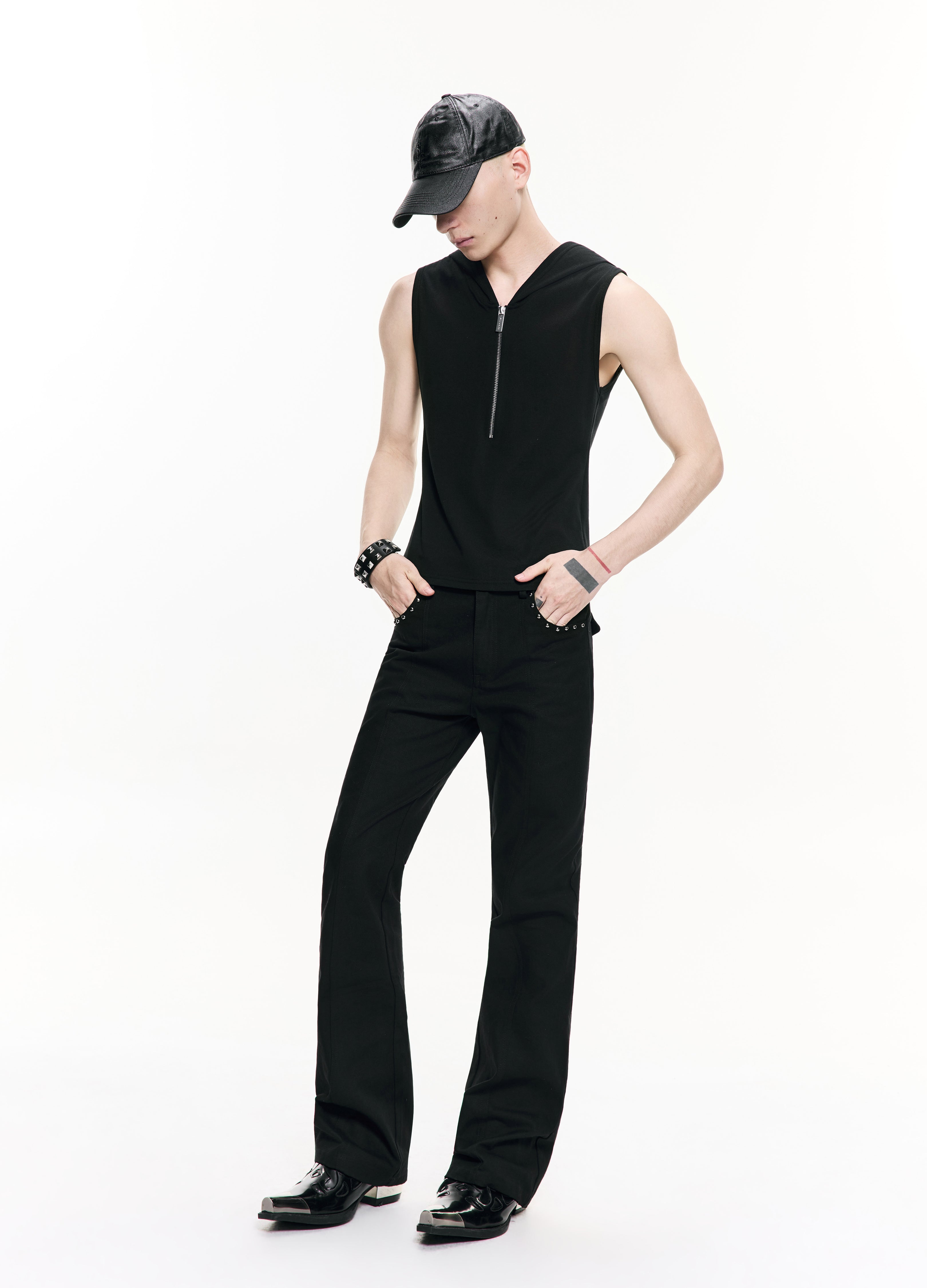 26SS Y2K HALF-ZIP HOODED VEST