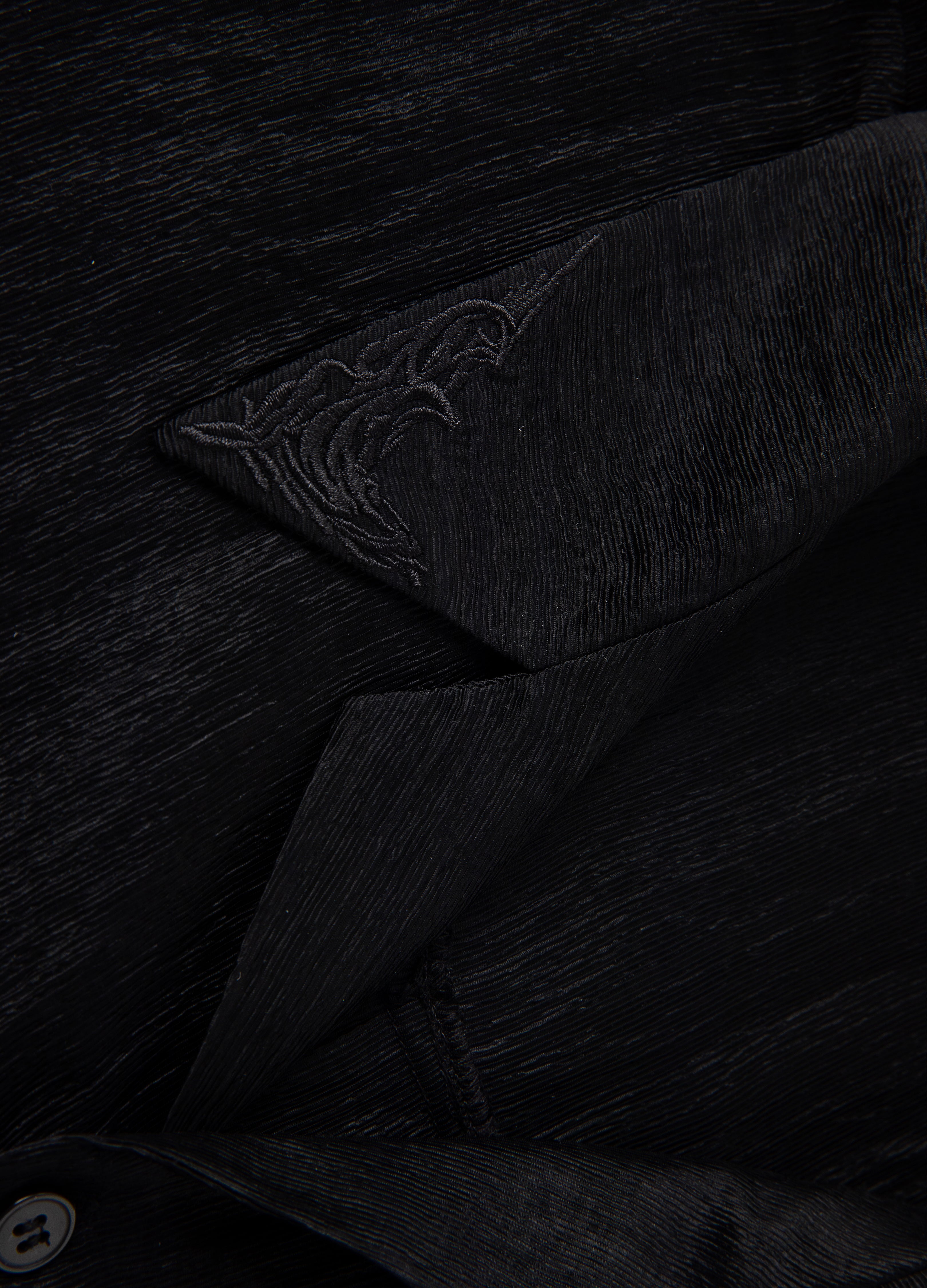 25SS WHITE BLACK TEXTURE SHINE SHIRT