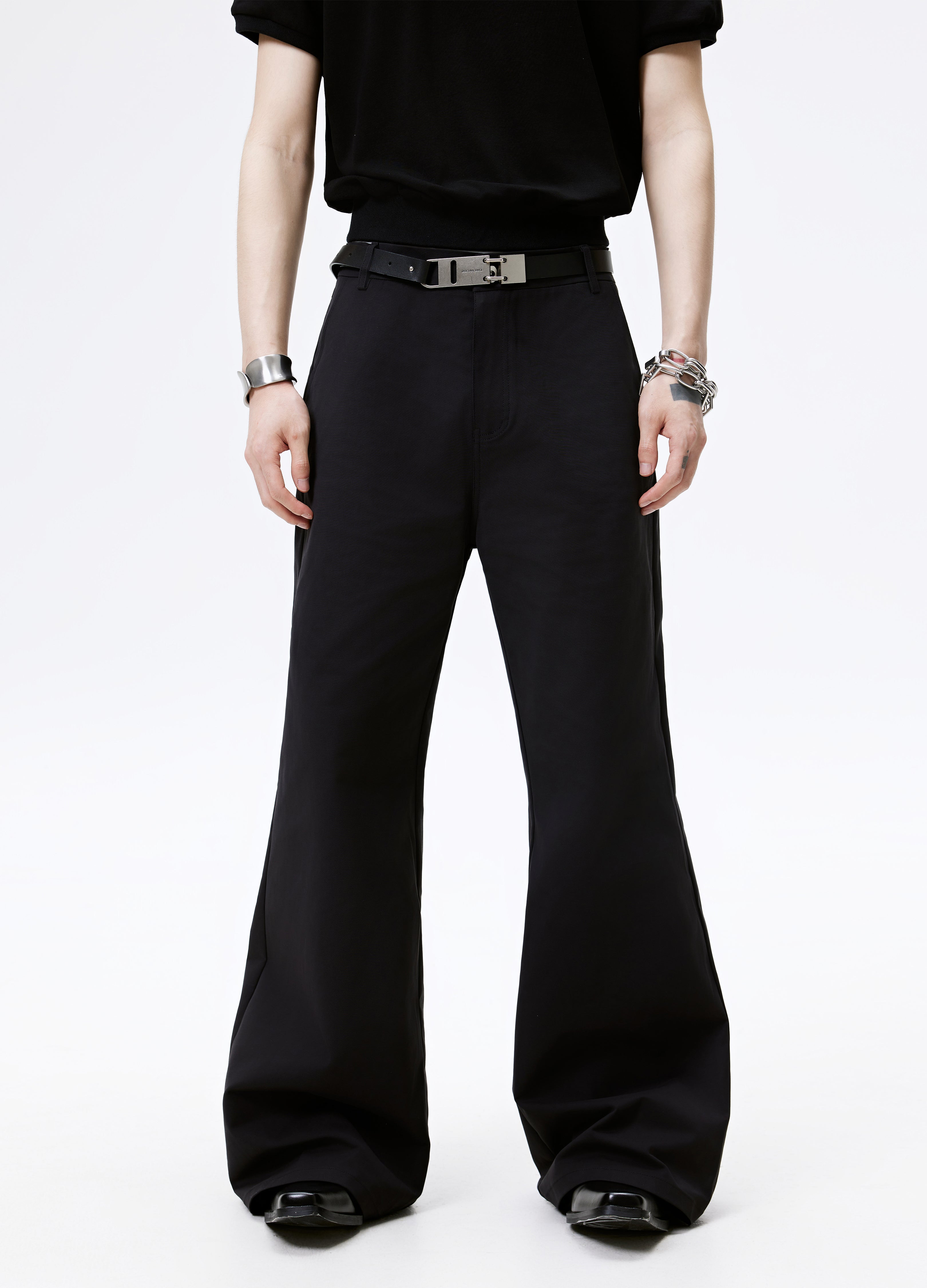 25SS BLACK BASELINE FLARE PANTS