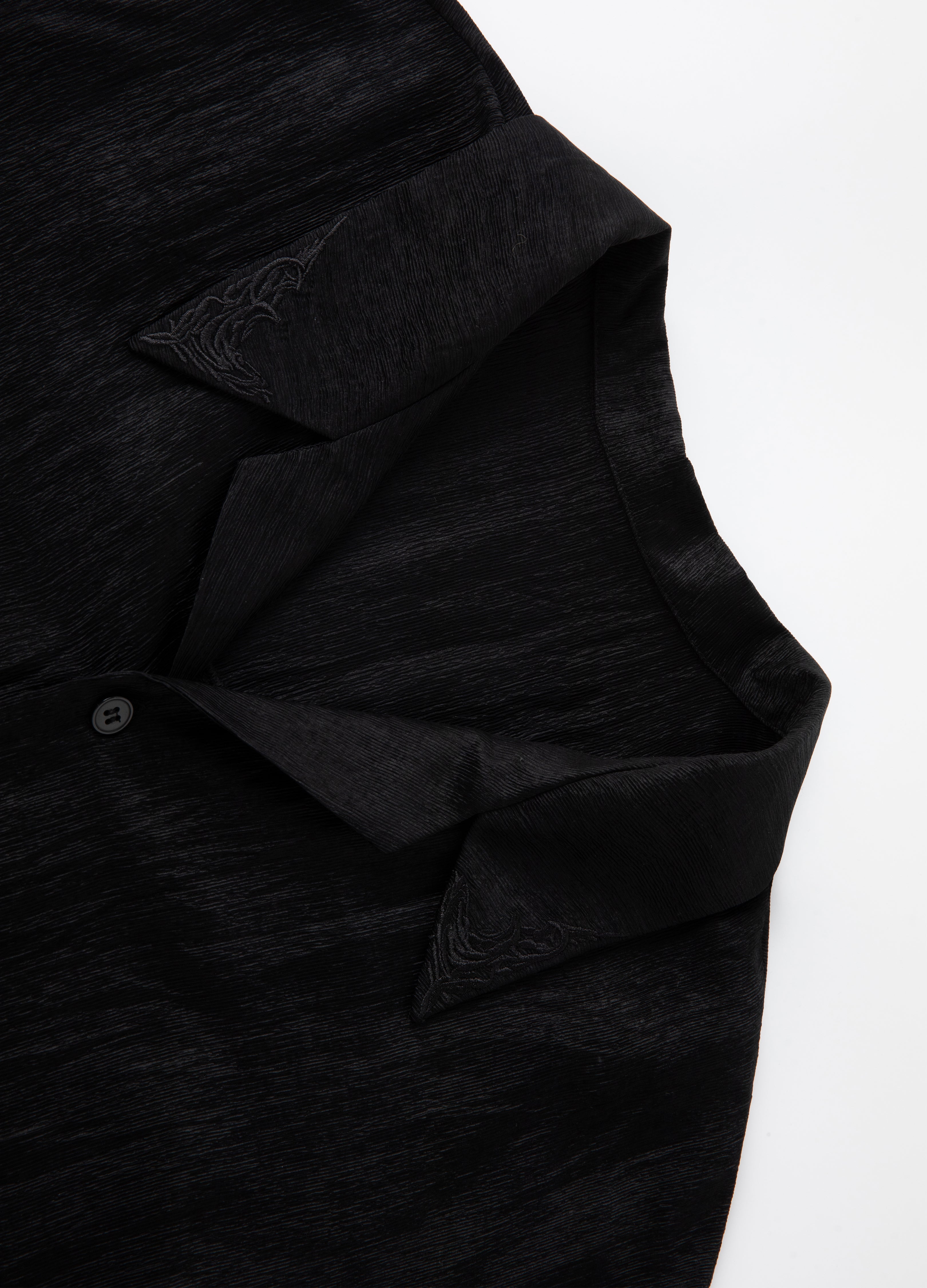 25SS WHITE BLACK TEXTURE SHINE SHIRT