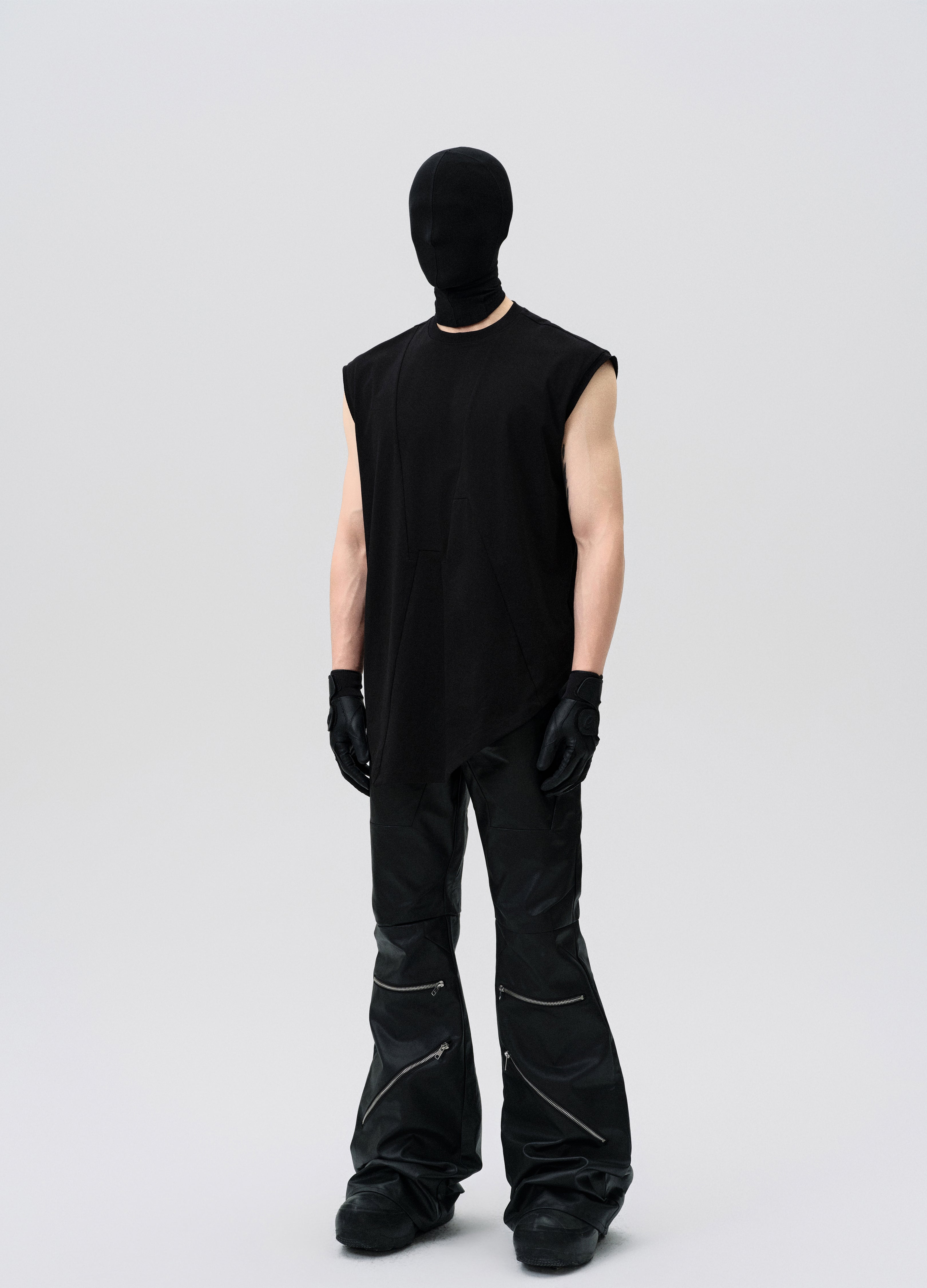 25SS WAXED ZIP DECONSTRUCT PANTS