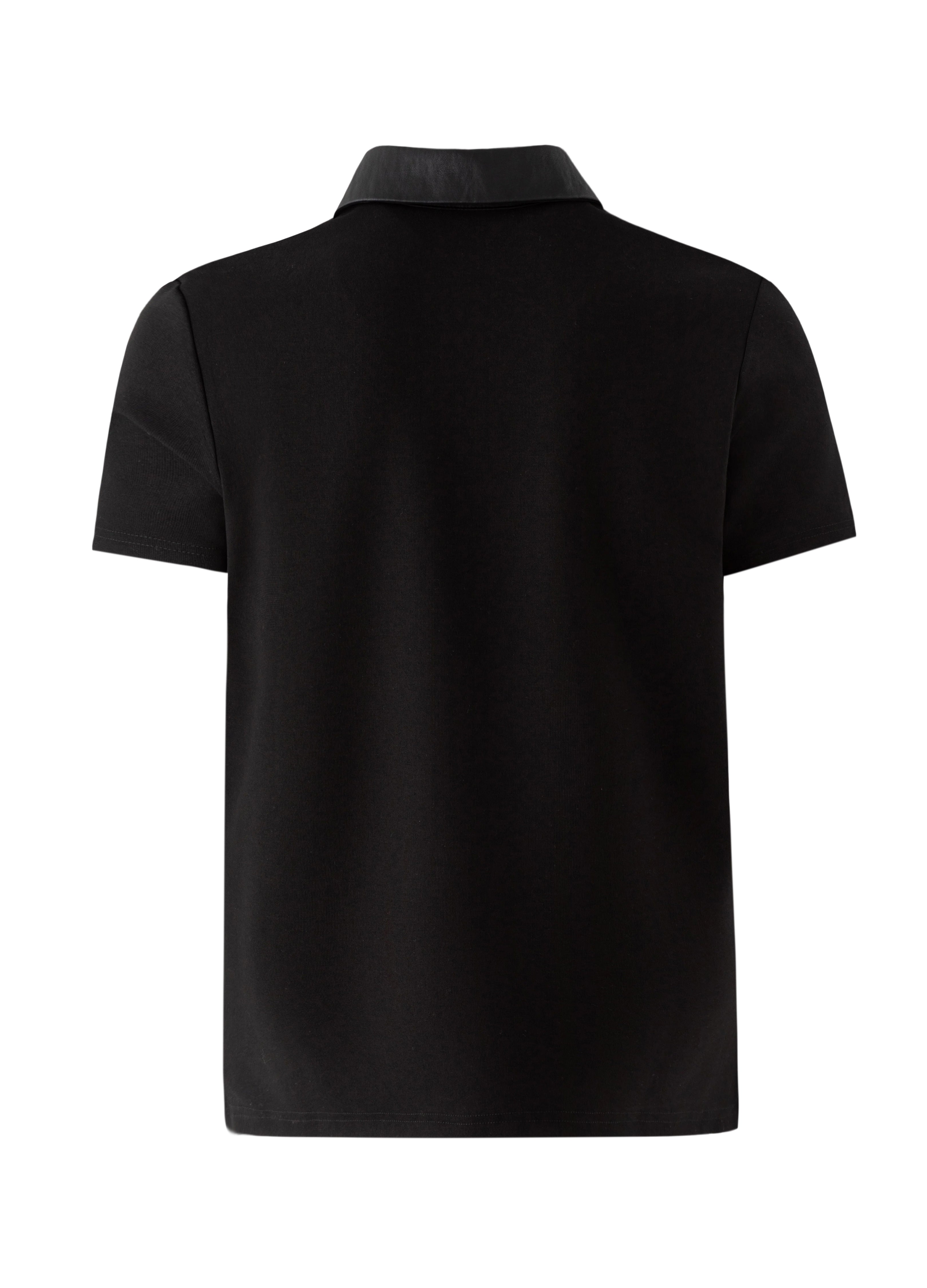 26SS LEATHER COLLAR POLO