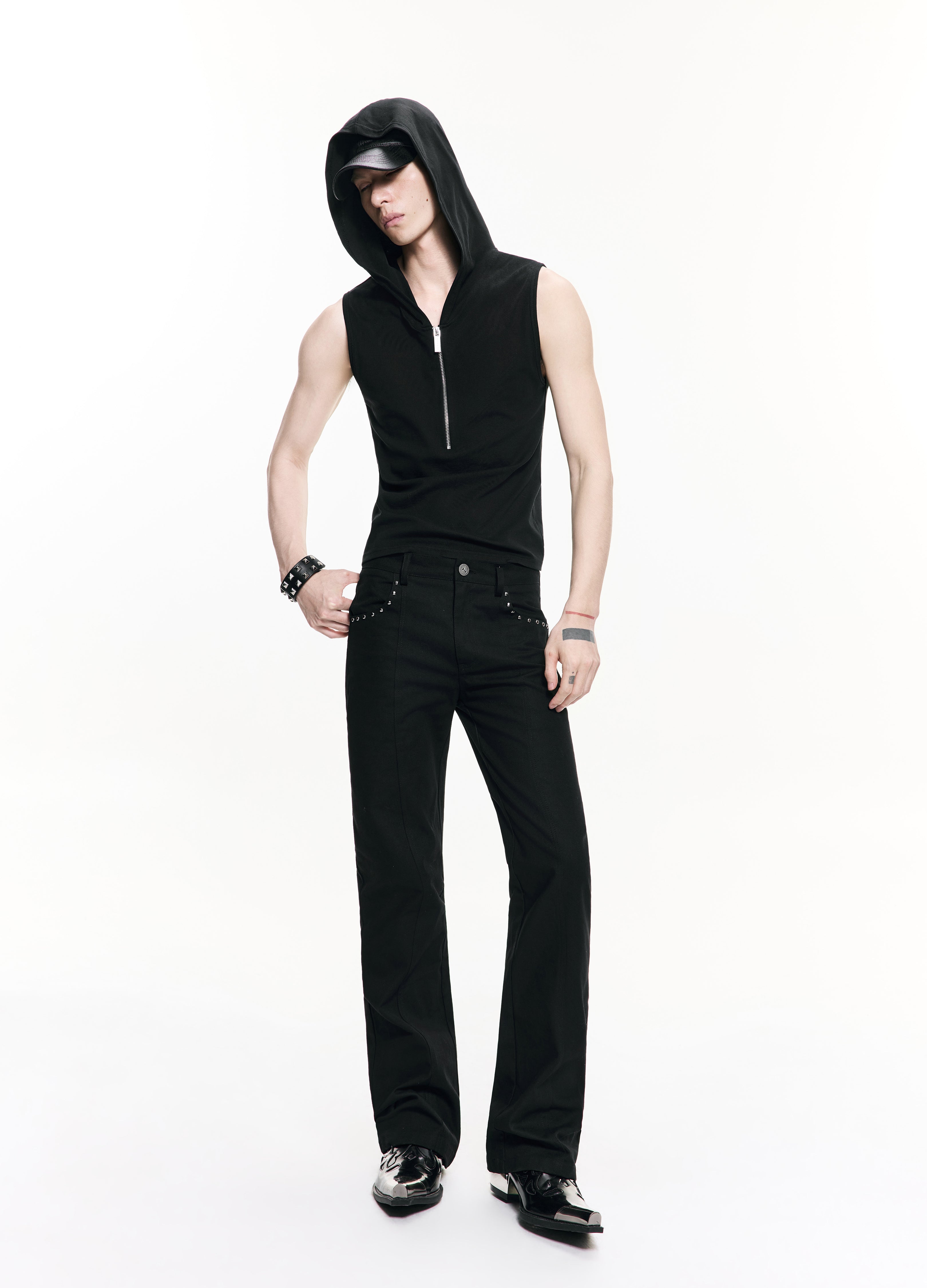 26SS Y2K HALF-ZIP HOODED VEST