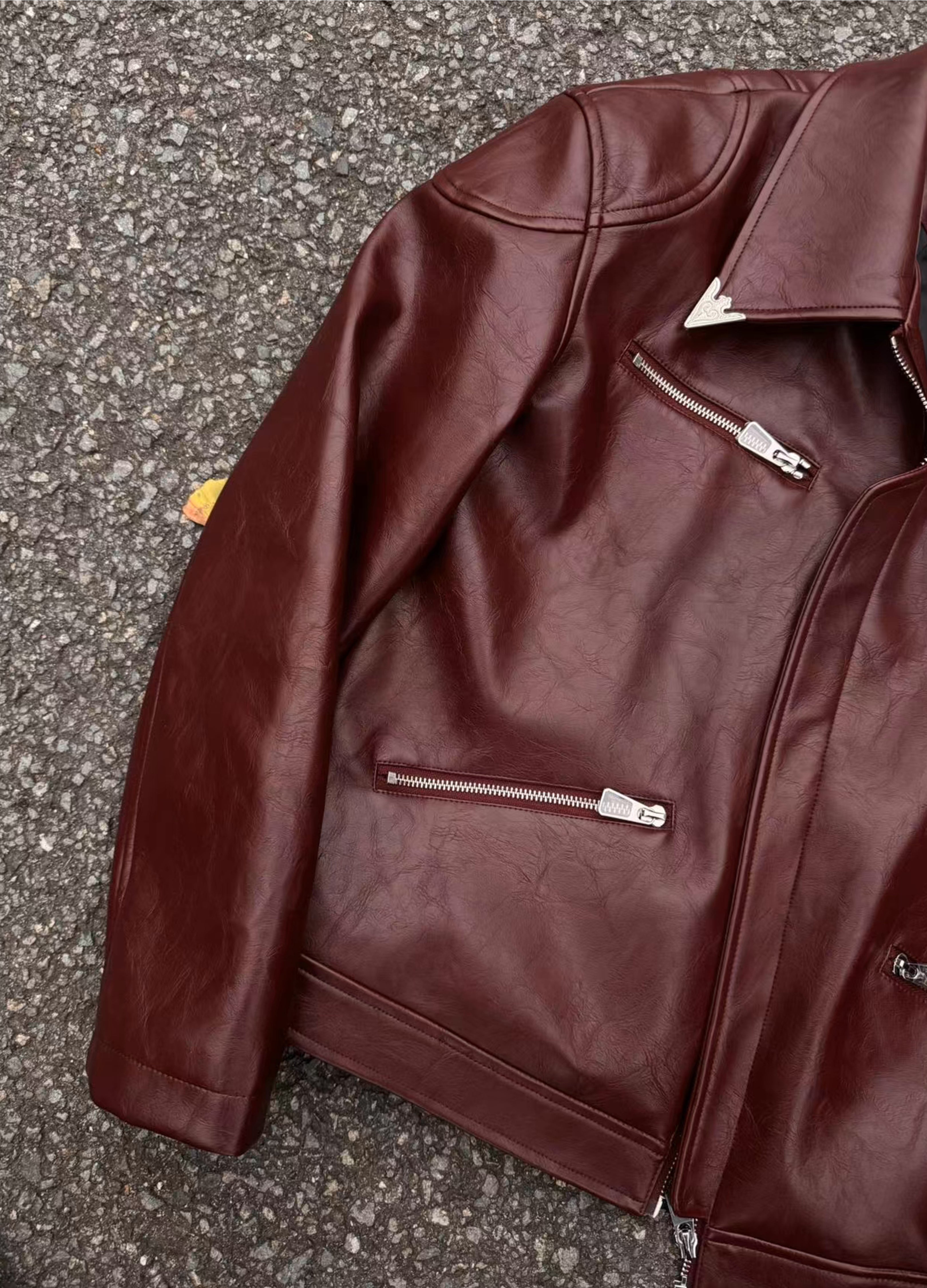 BAROQUE ZIP LEATHER JACKET