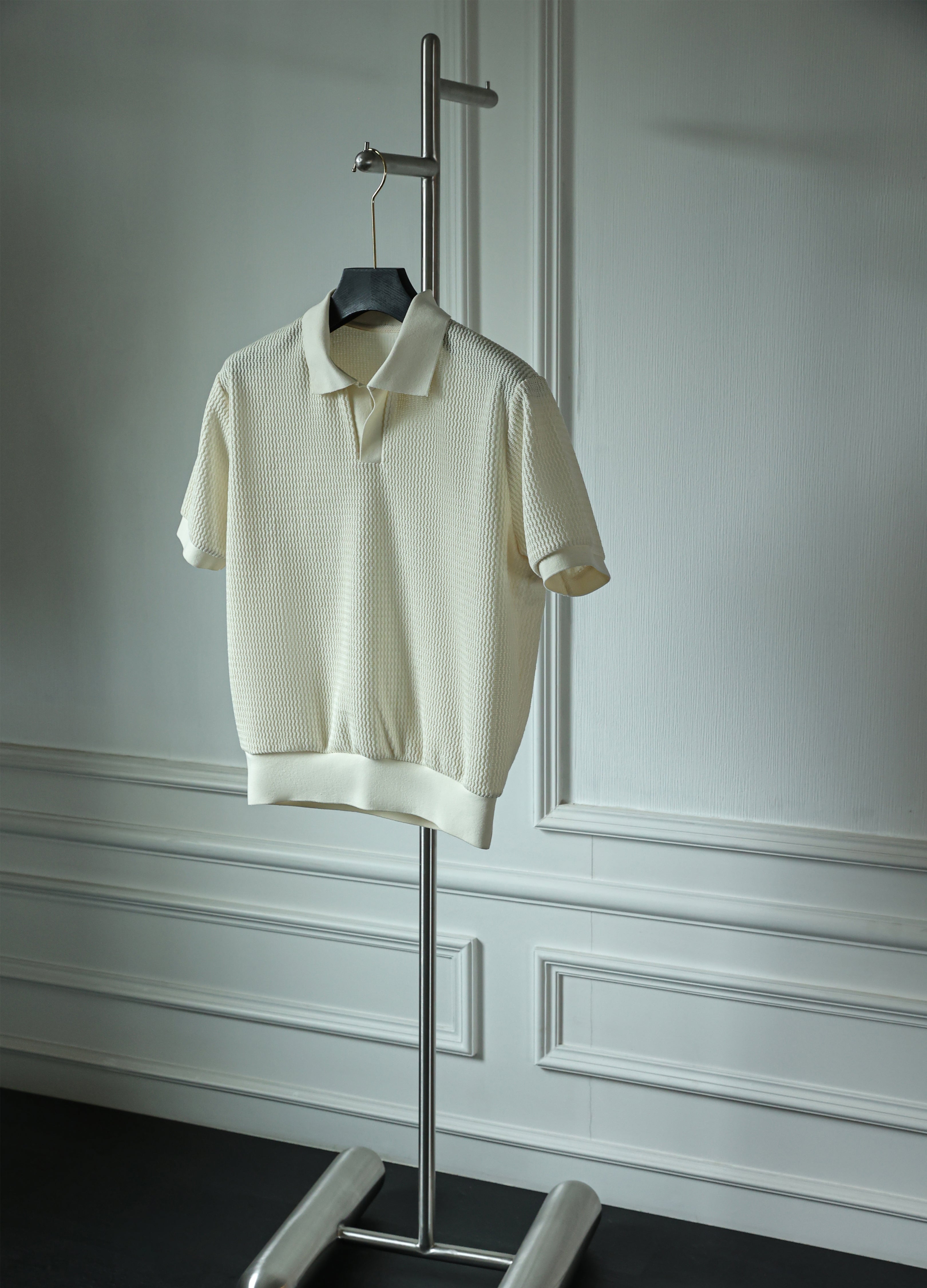 25SS JACQUARD V-NECK POLO