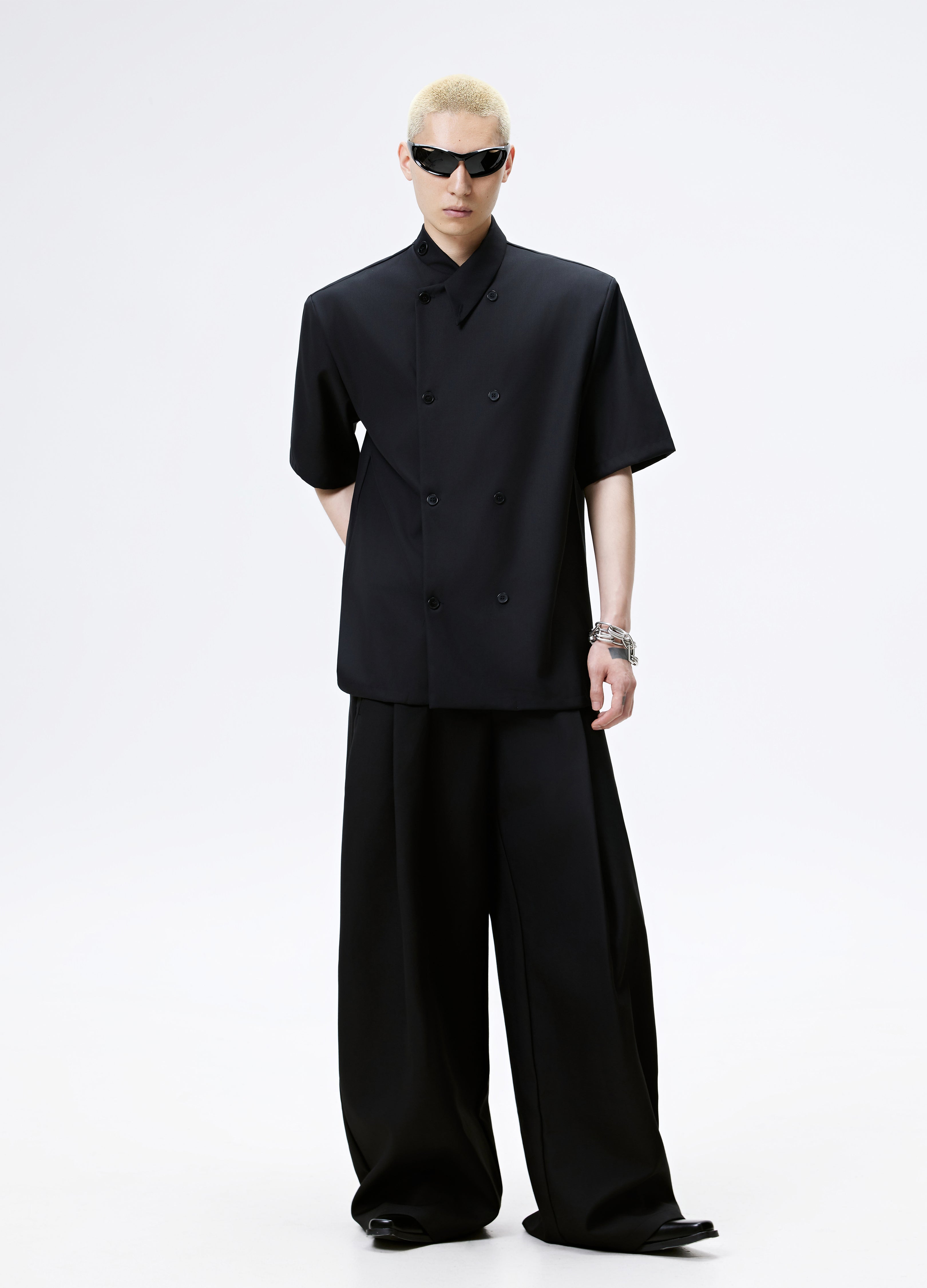 25SS DOUBLE BREAST MANDARIN SHIRT