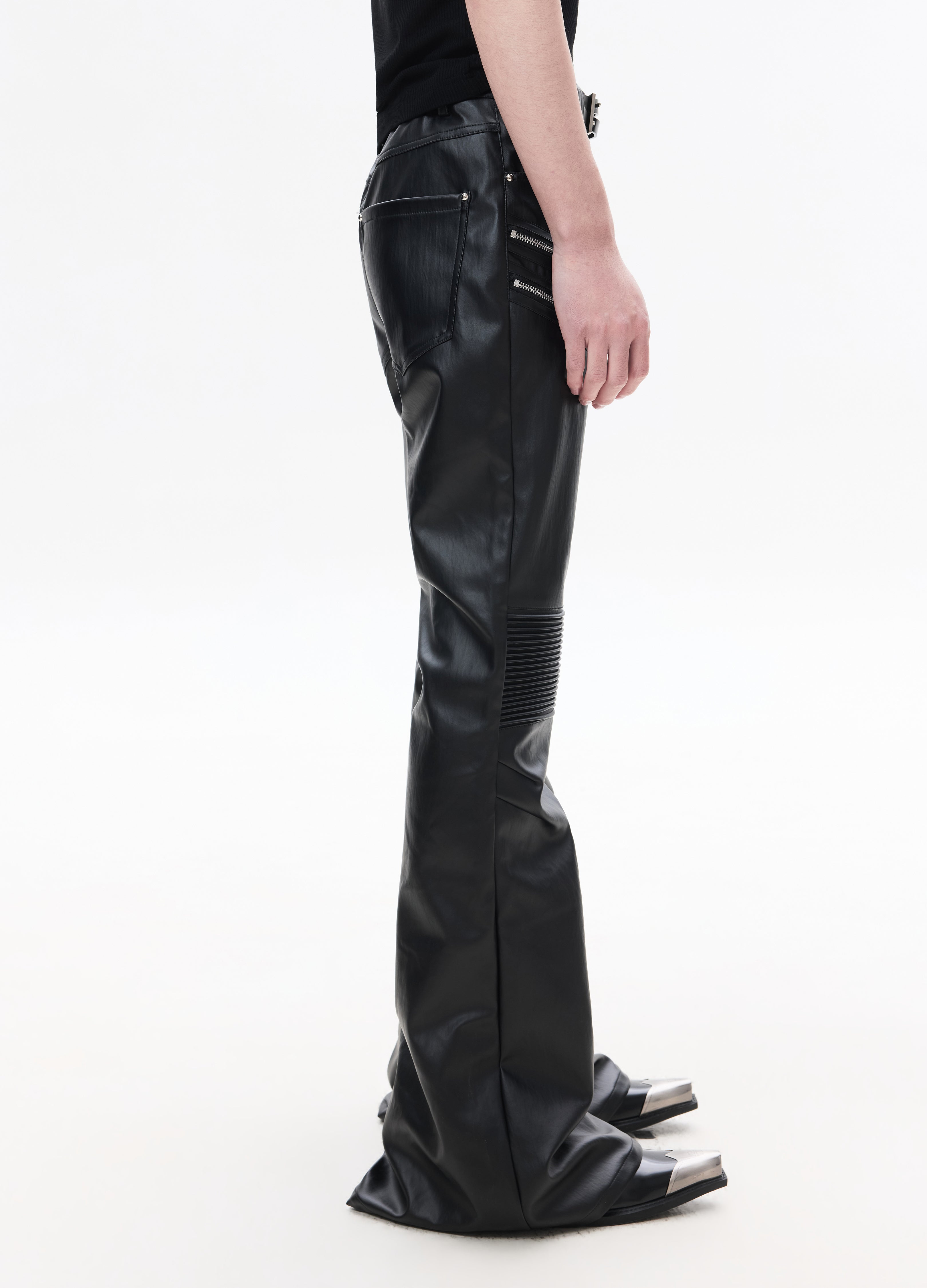 26SS MULTI-ZIP BIKER LEATHER PANTS