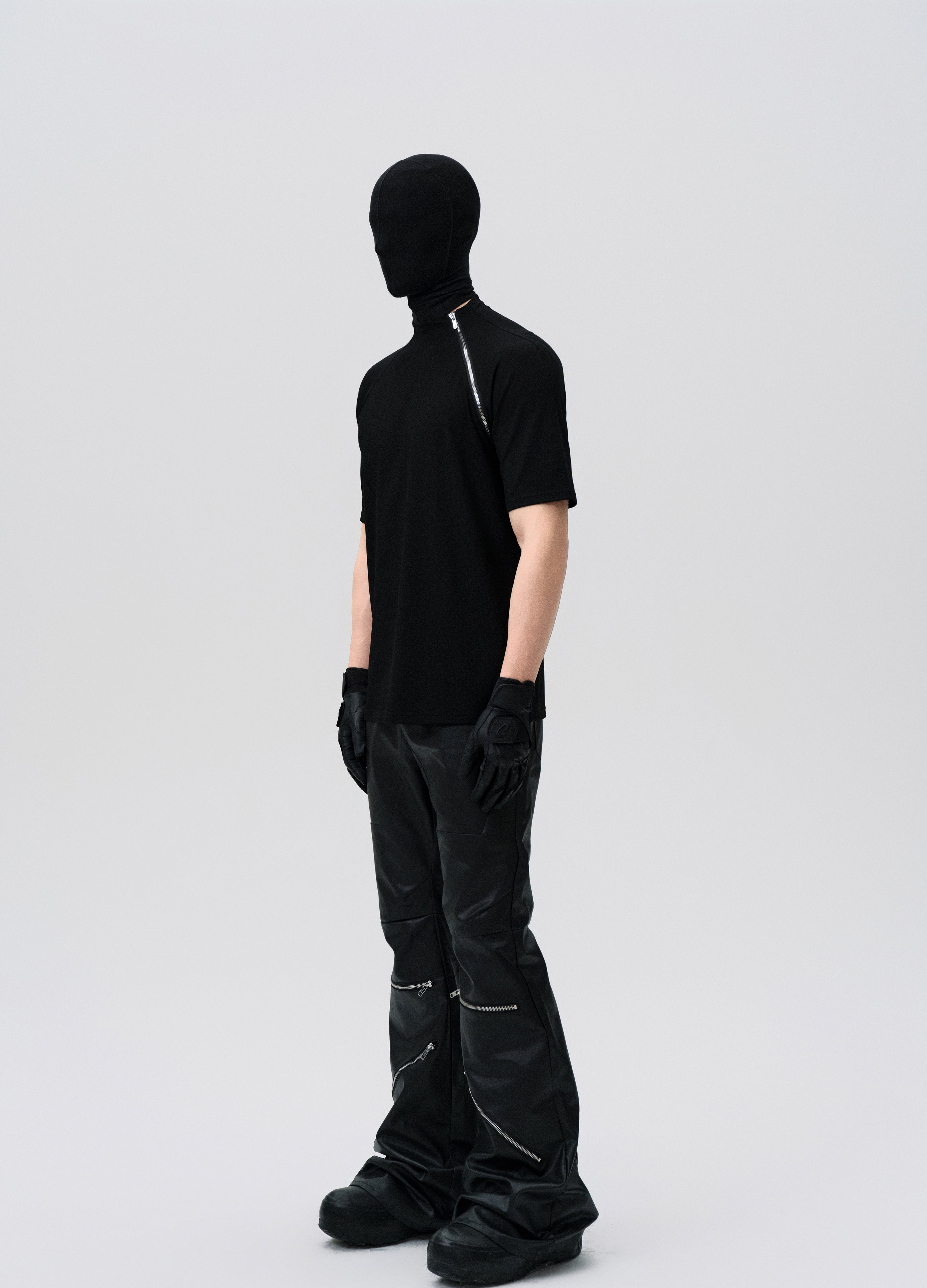 25SS WAXED ZIP DECONSTRUCT PANTS
