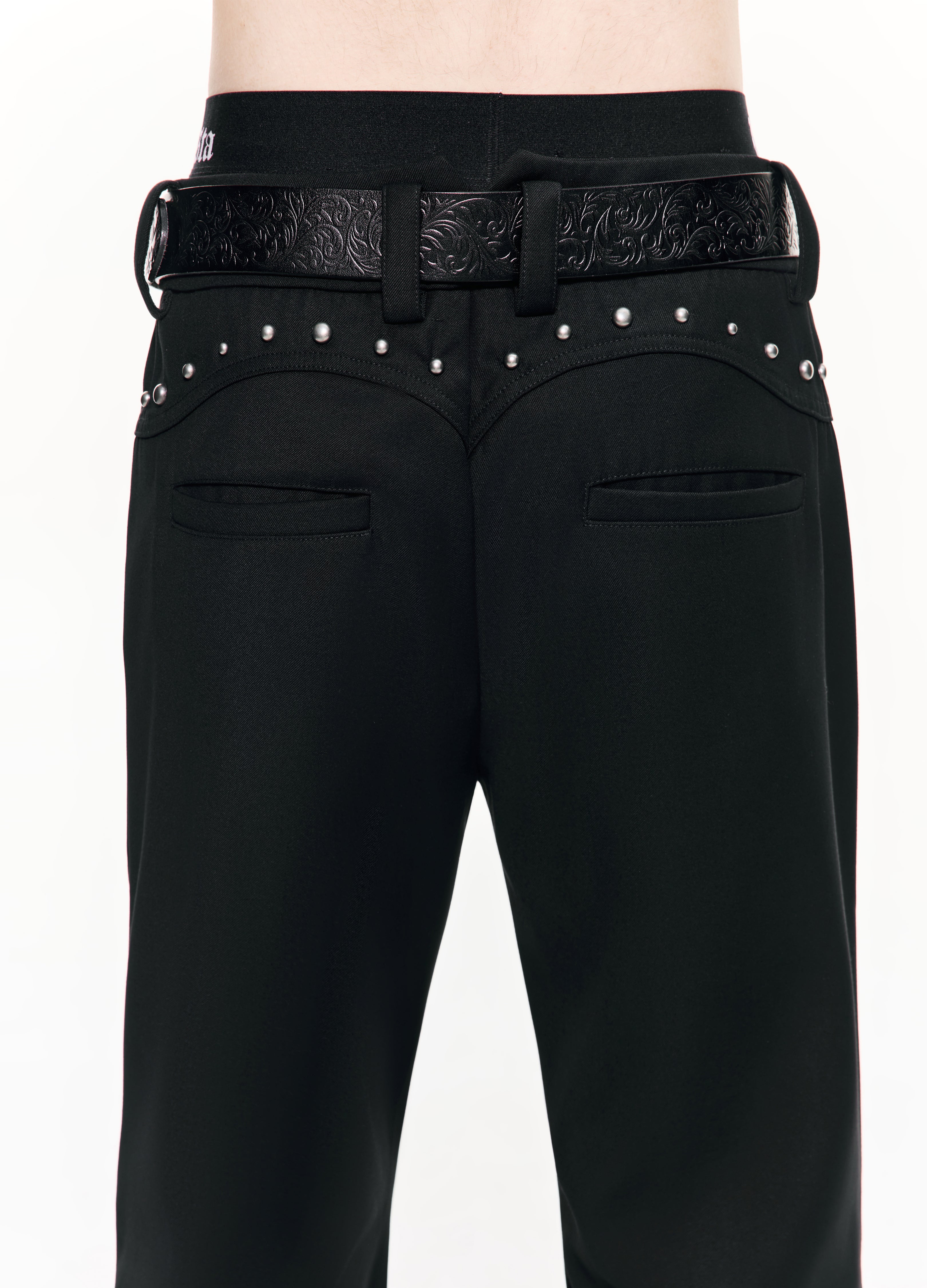 26SS STRAP PANEL FLARE TROUSERS