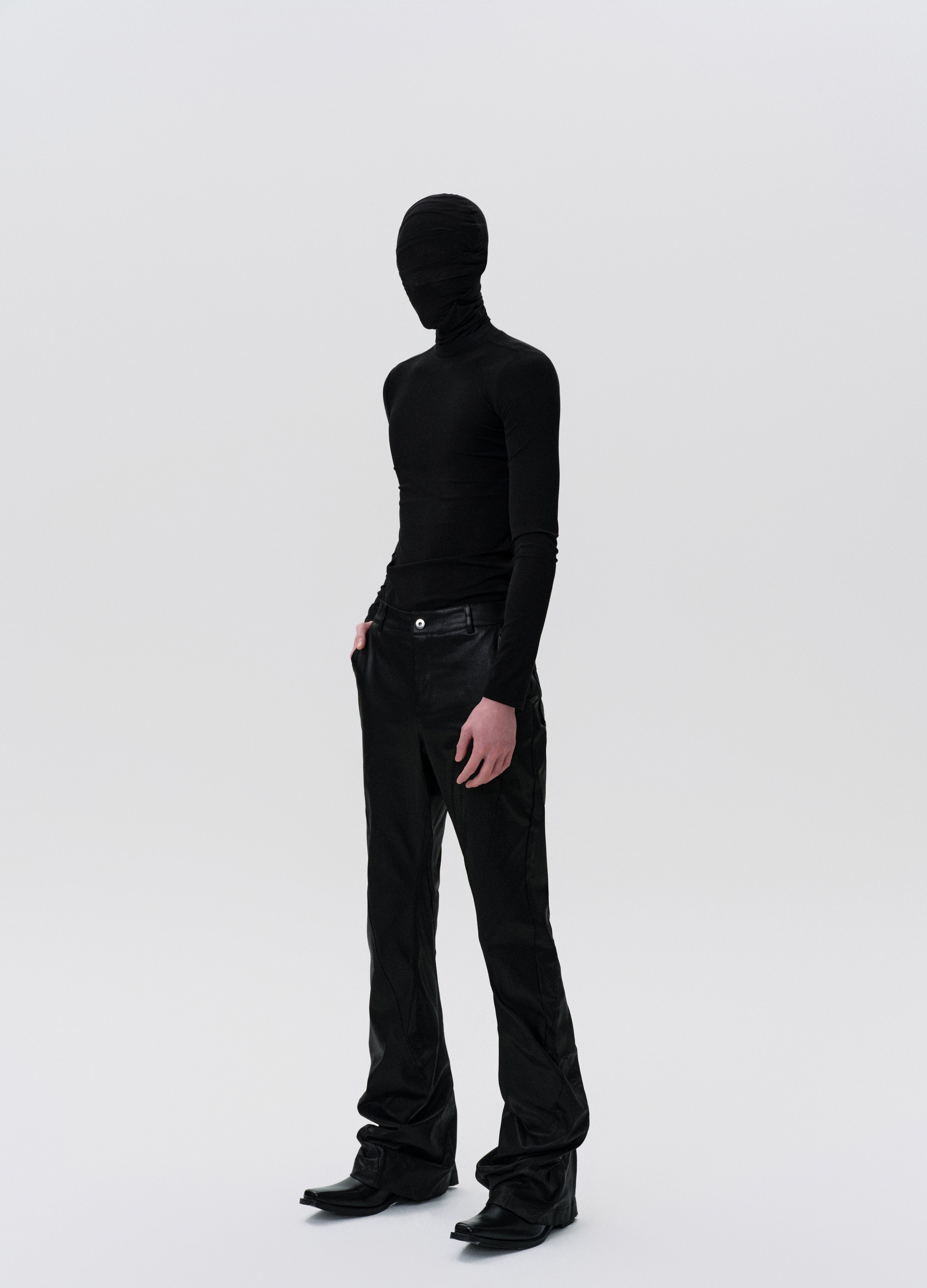 25SS TWISTED WAX COATED PANTS