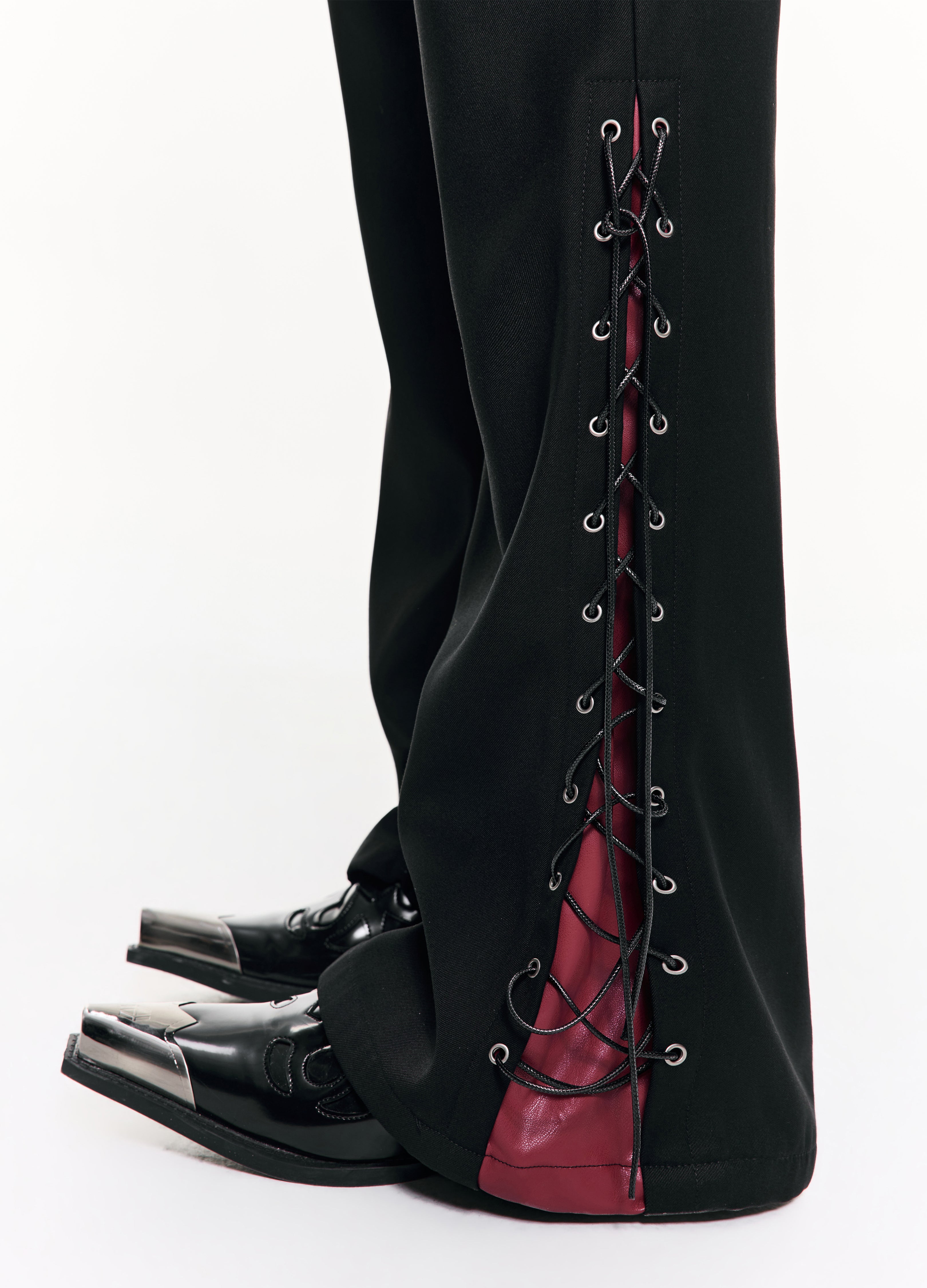 26SS STRAP PANEL FLARE TROUSERS