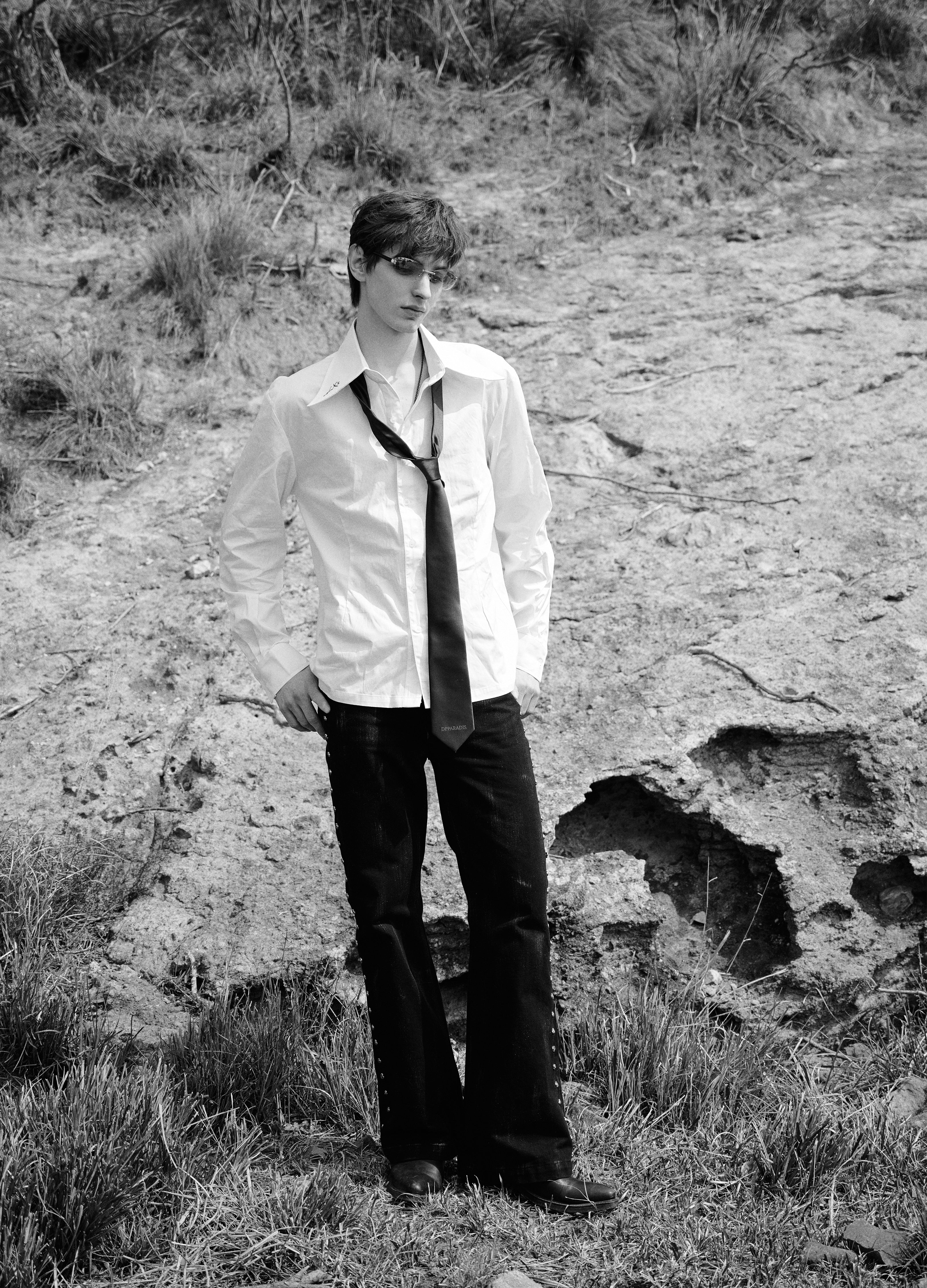 25SS ROSE EMBROIDERY TENCEL SHIRT