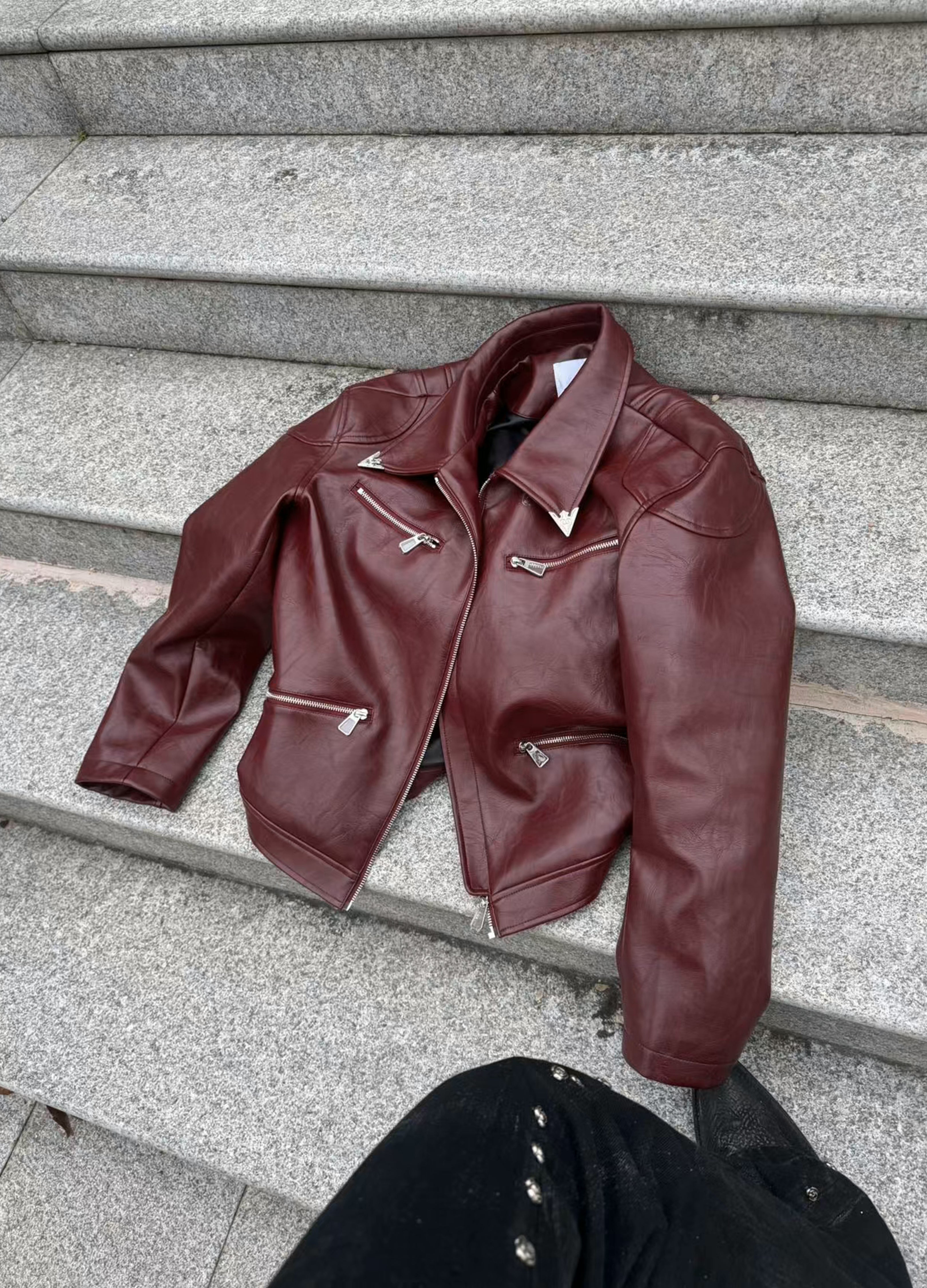 BAROQUE ZIP LEATHER JACKET