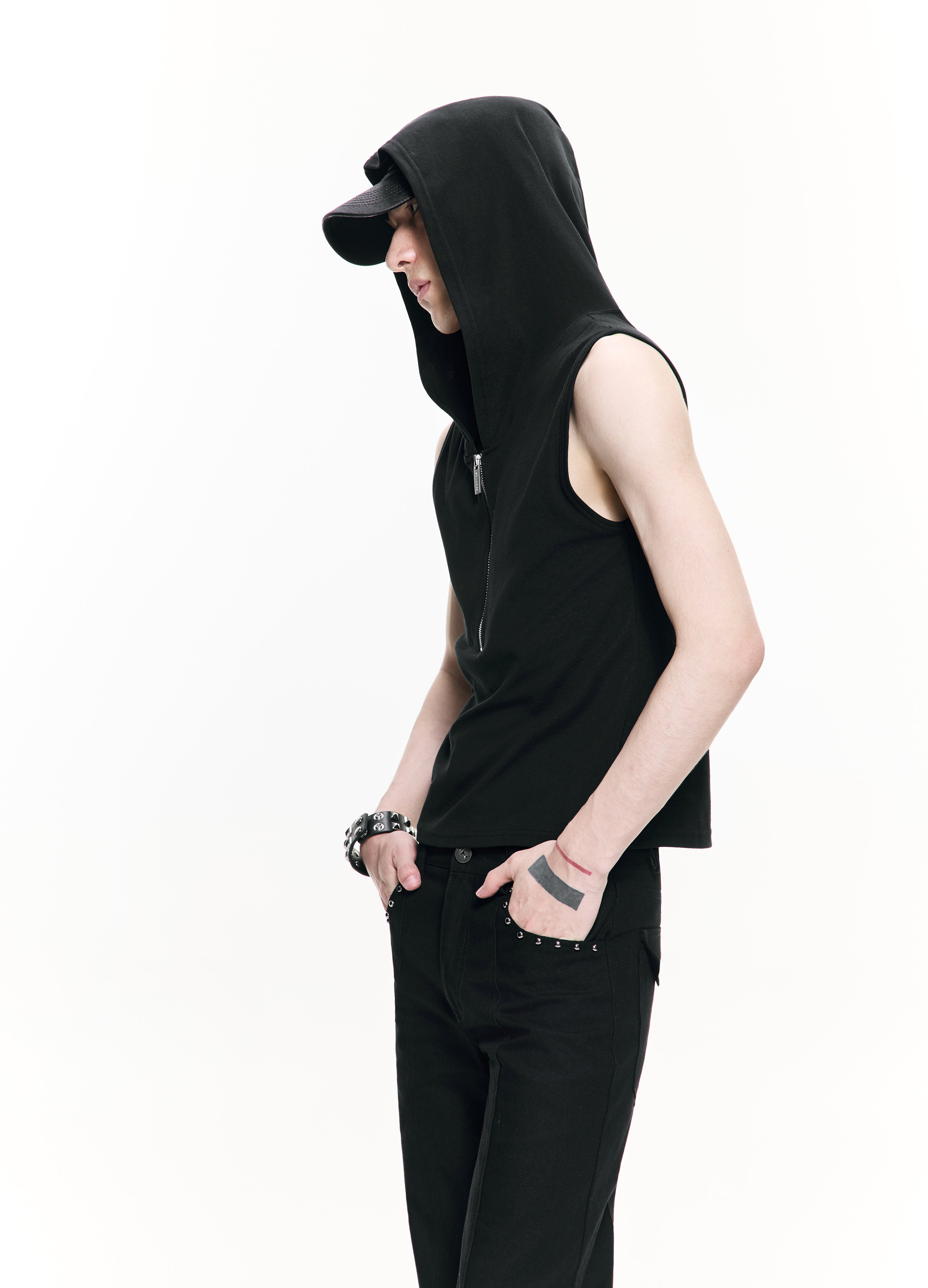26SS Y2K HALF-ZIP HOODED VEST