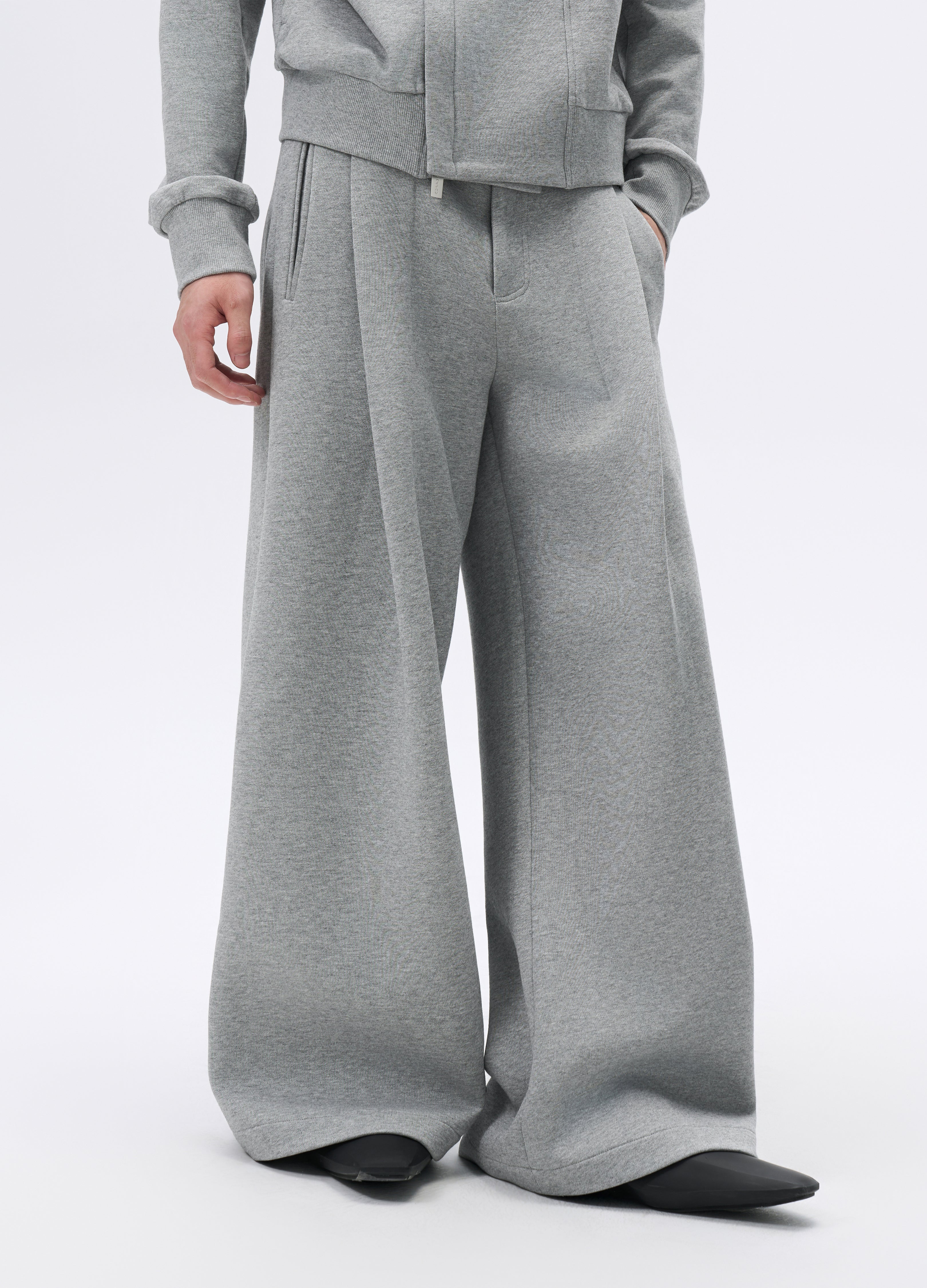 25FW GREY LOOSE PLEAT TROUSERS