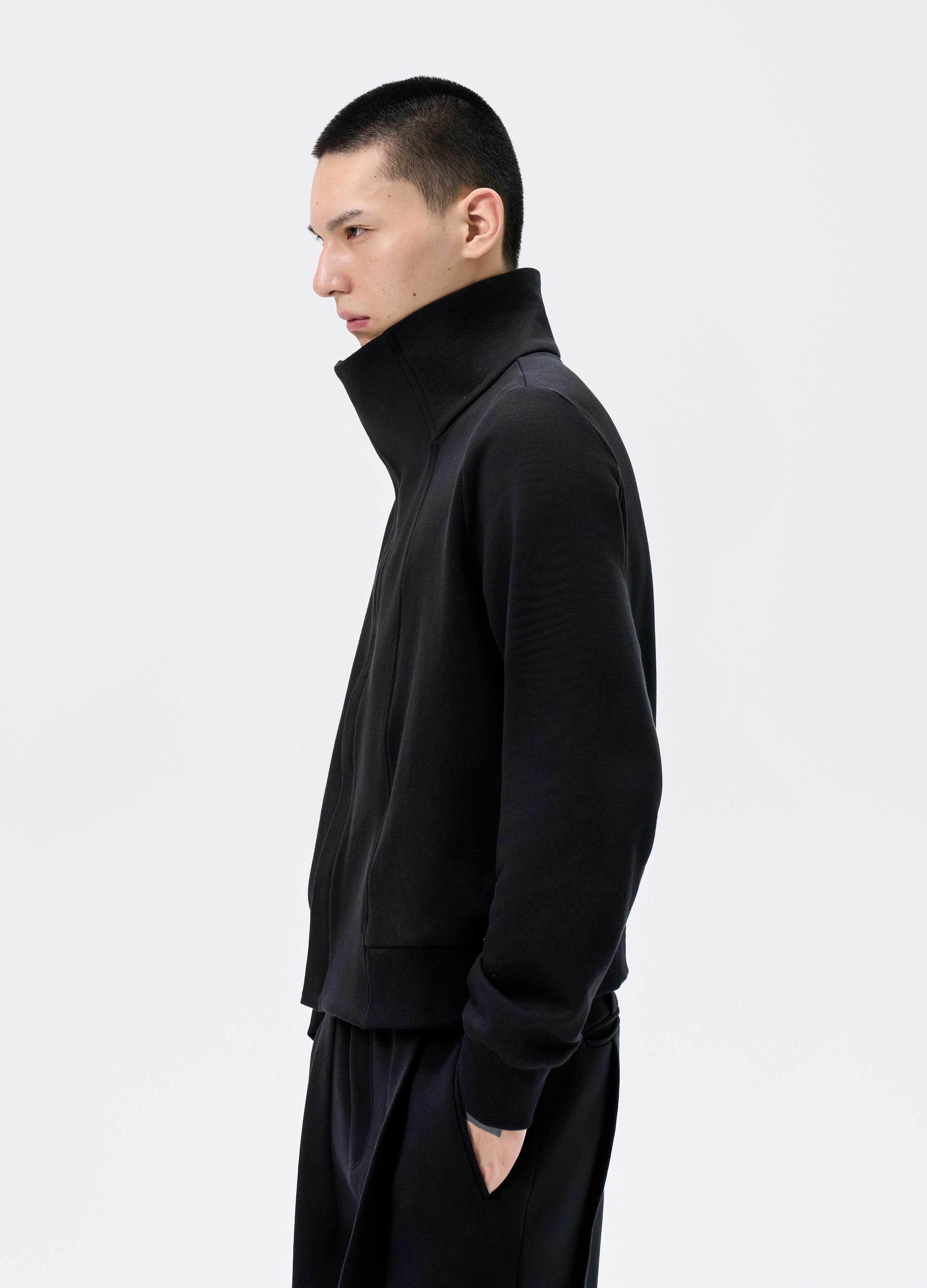 25FW BLACK ZIP CROPPED JACKET