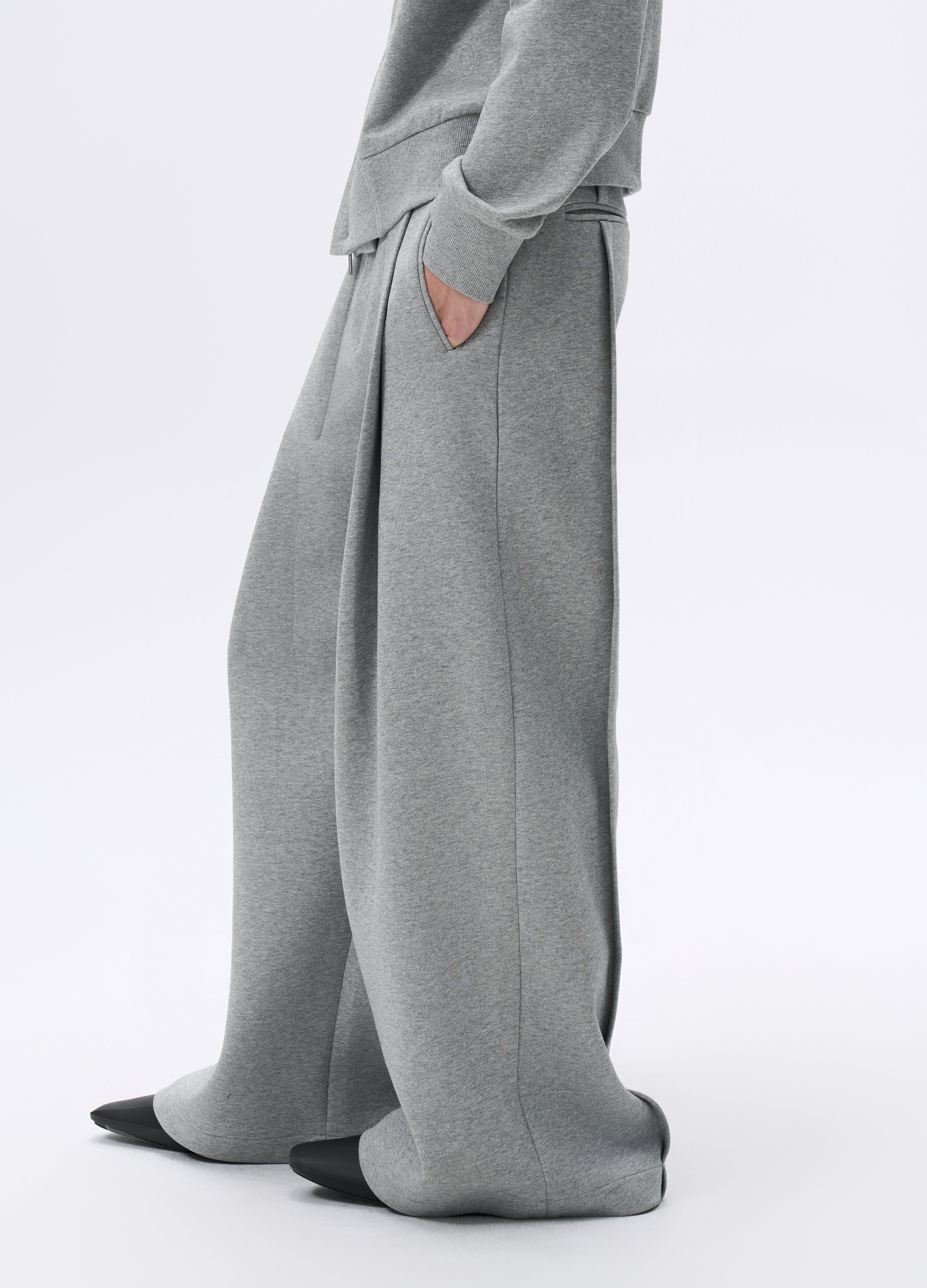 25FW GREY LOOSE PLEAT TROUSERS