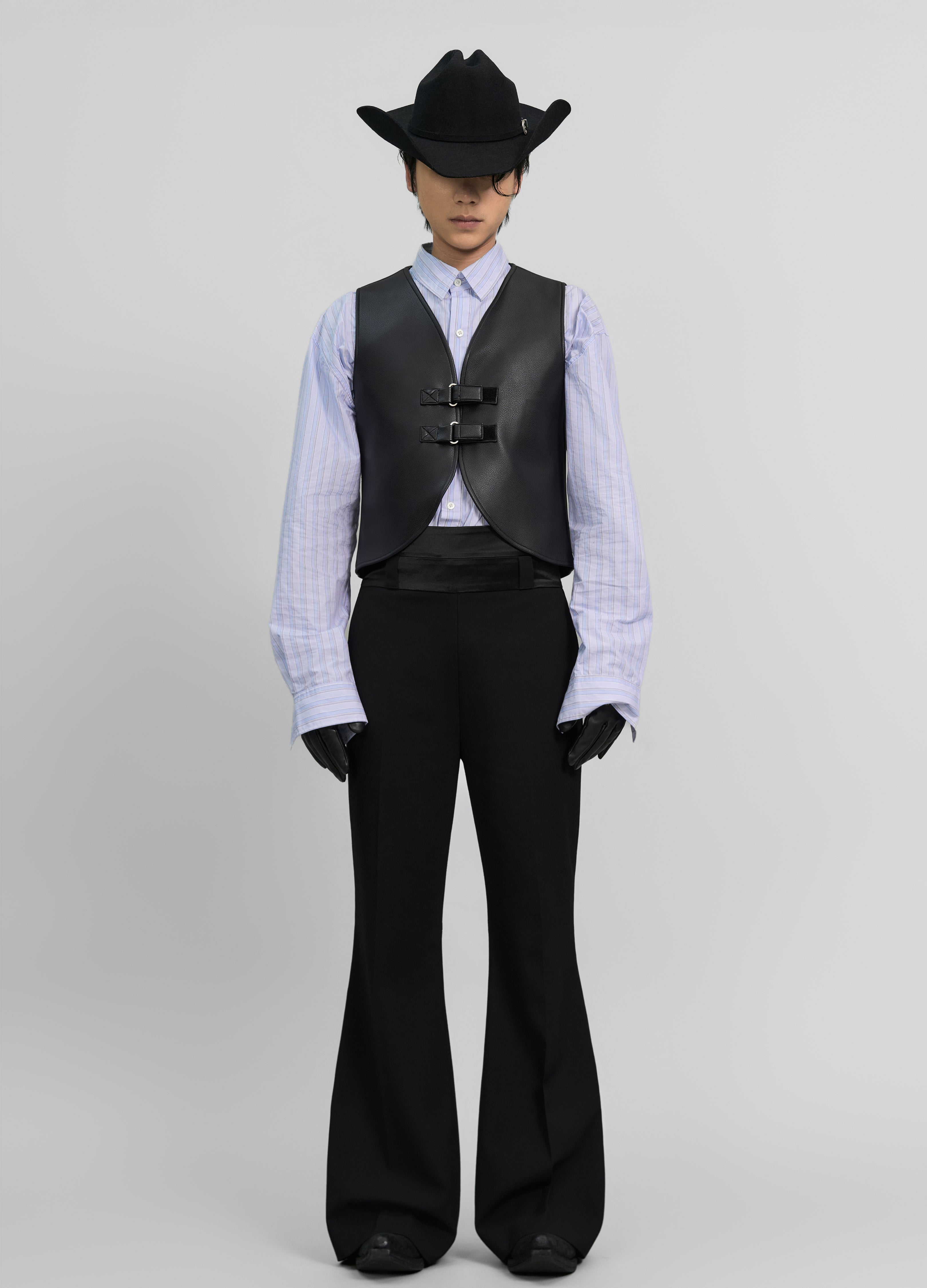 STRIPED EMBROIDERED BLUE SHIRT