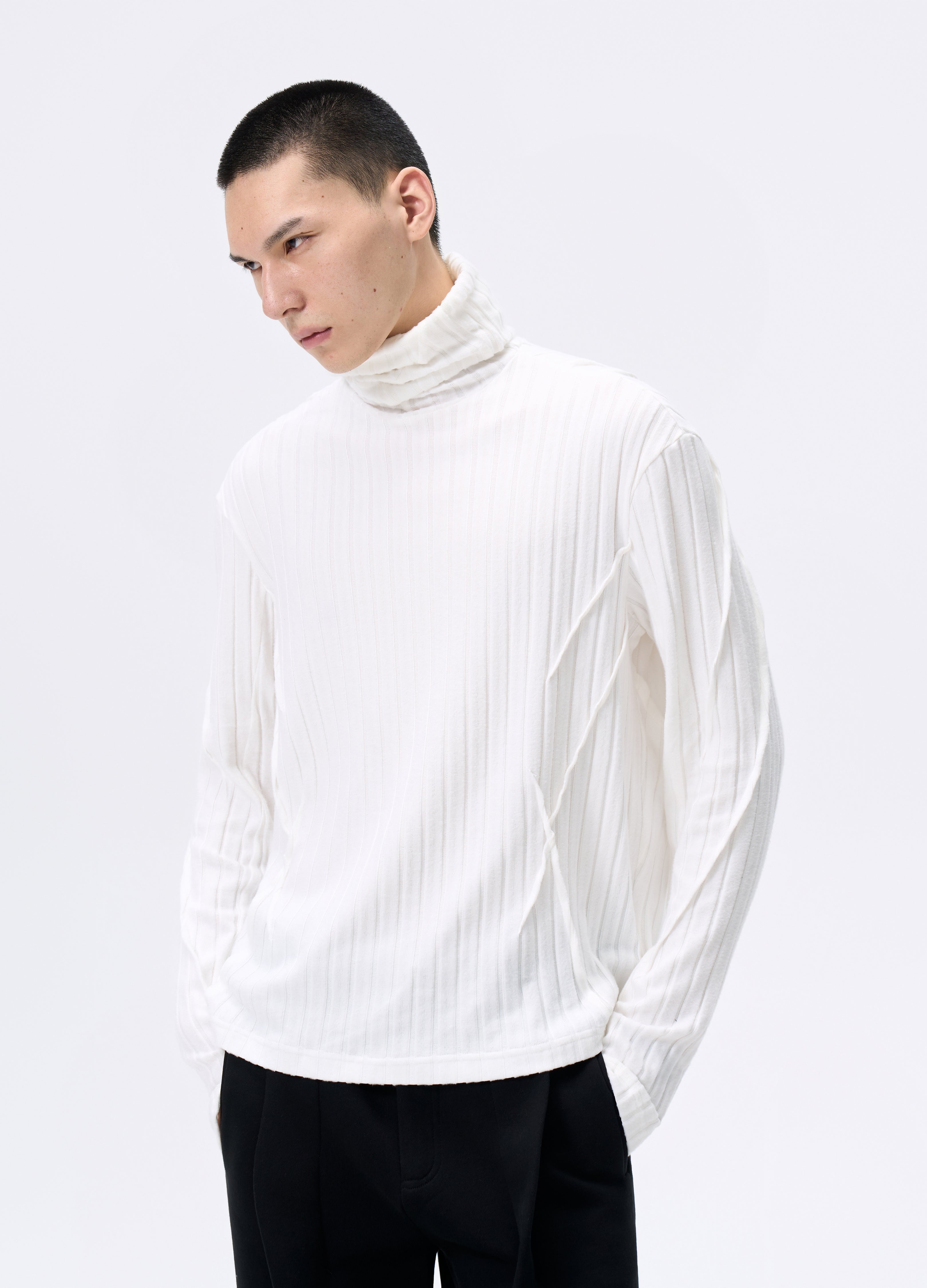 25FW MASKED STRIPE KNIT HOODIE