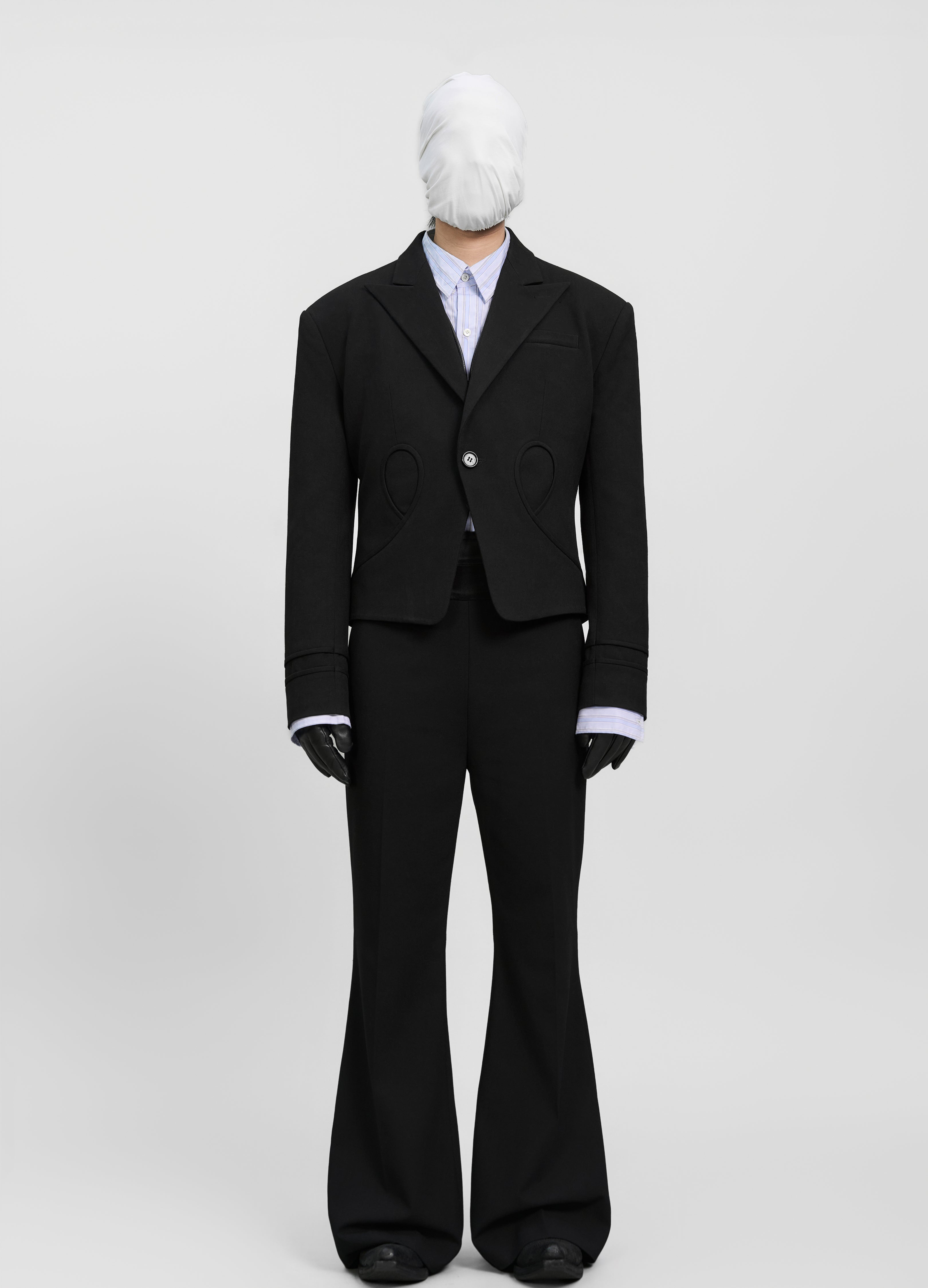 STRIPED EMBROIDERED BLUE SHIRT