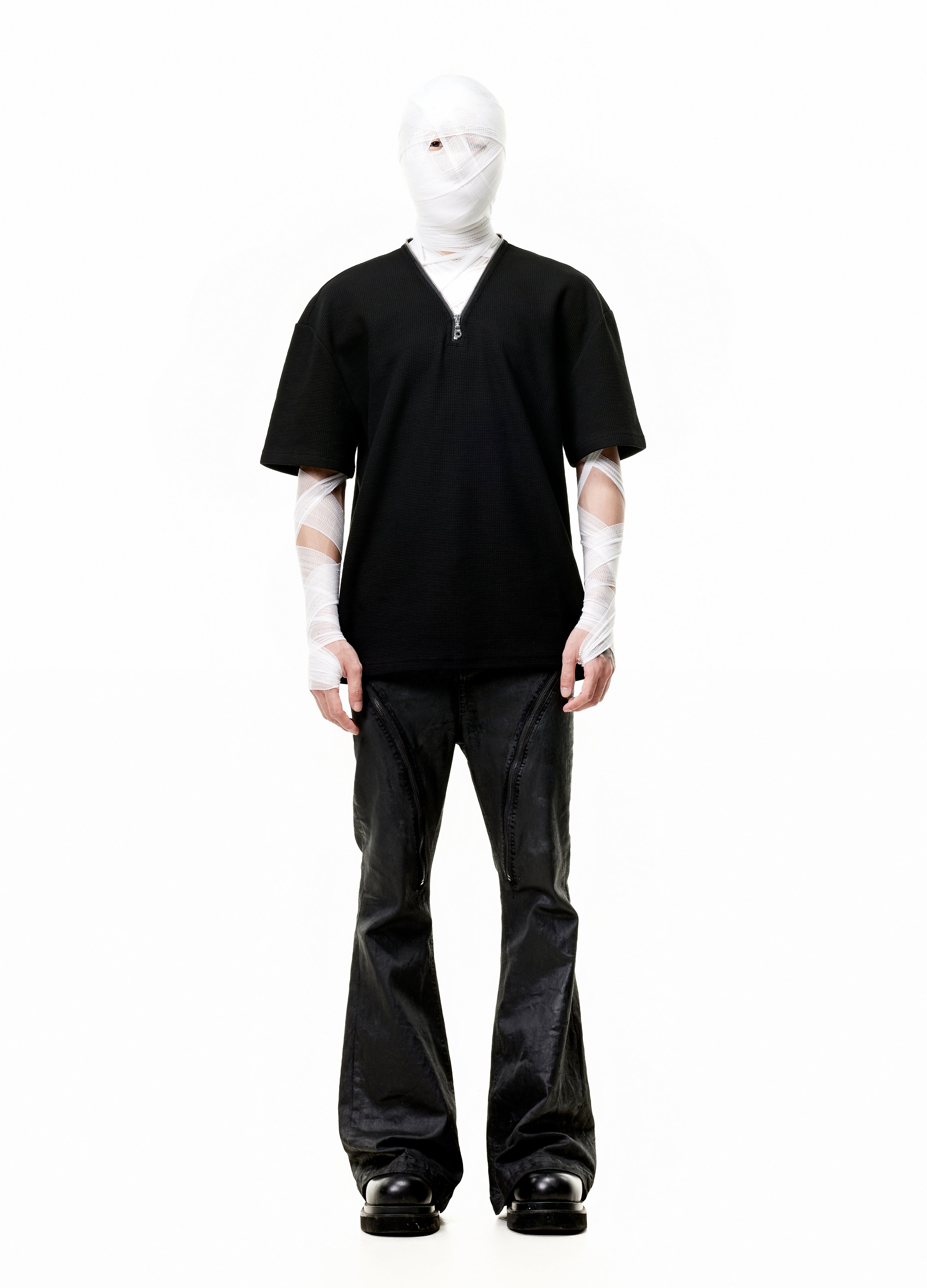 WAFFLE ZIP FUNCTIONAL TEE