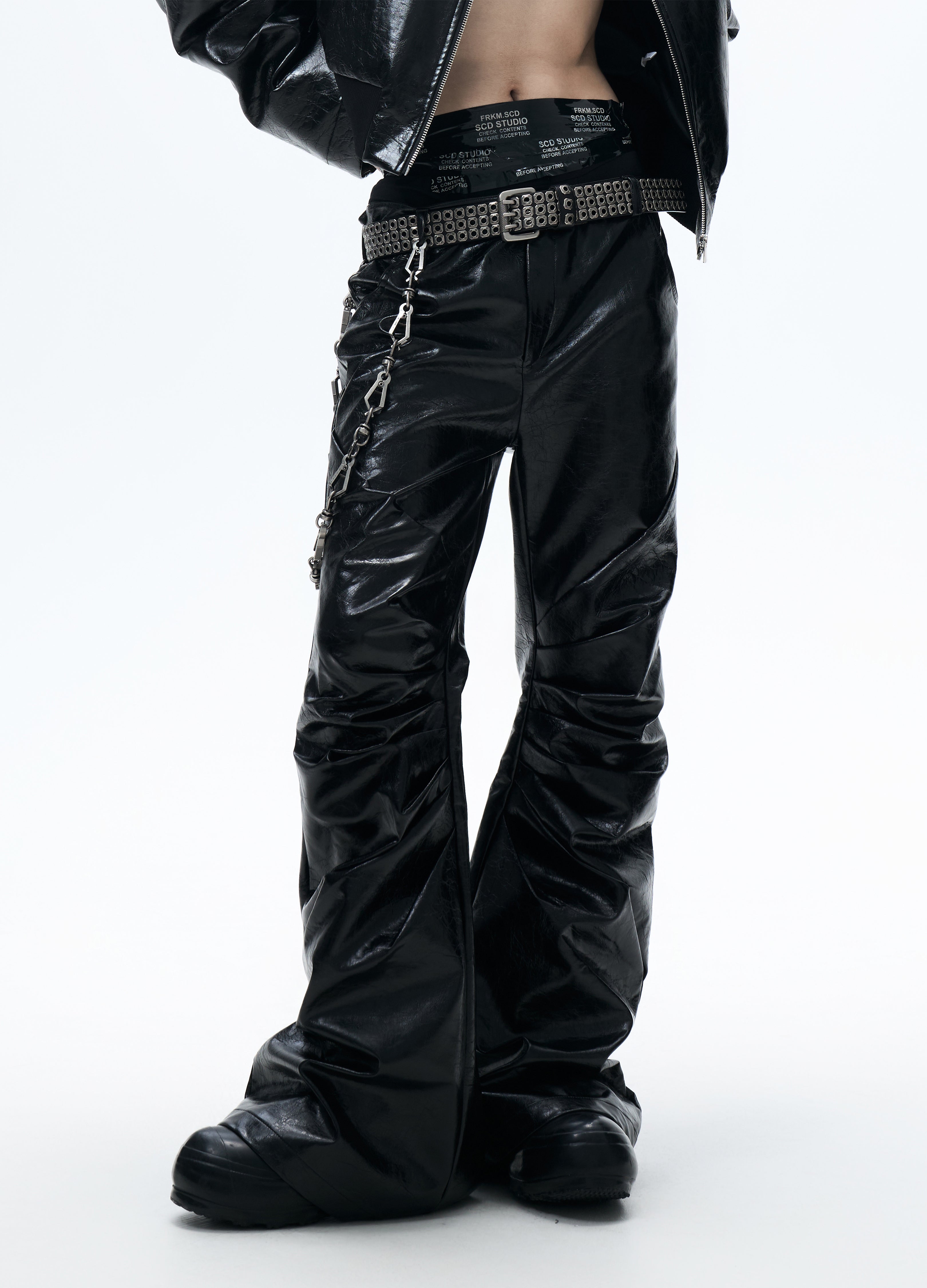 25FW RADIANT PLEAT LEATHER PANTS