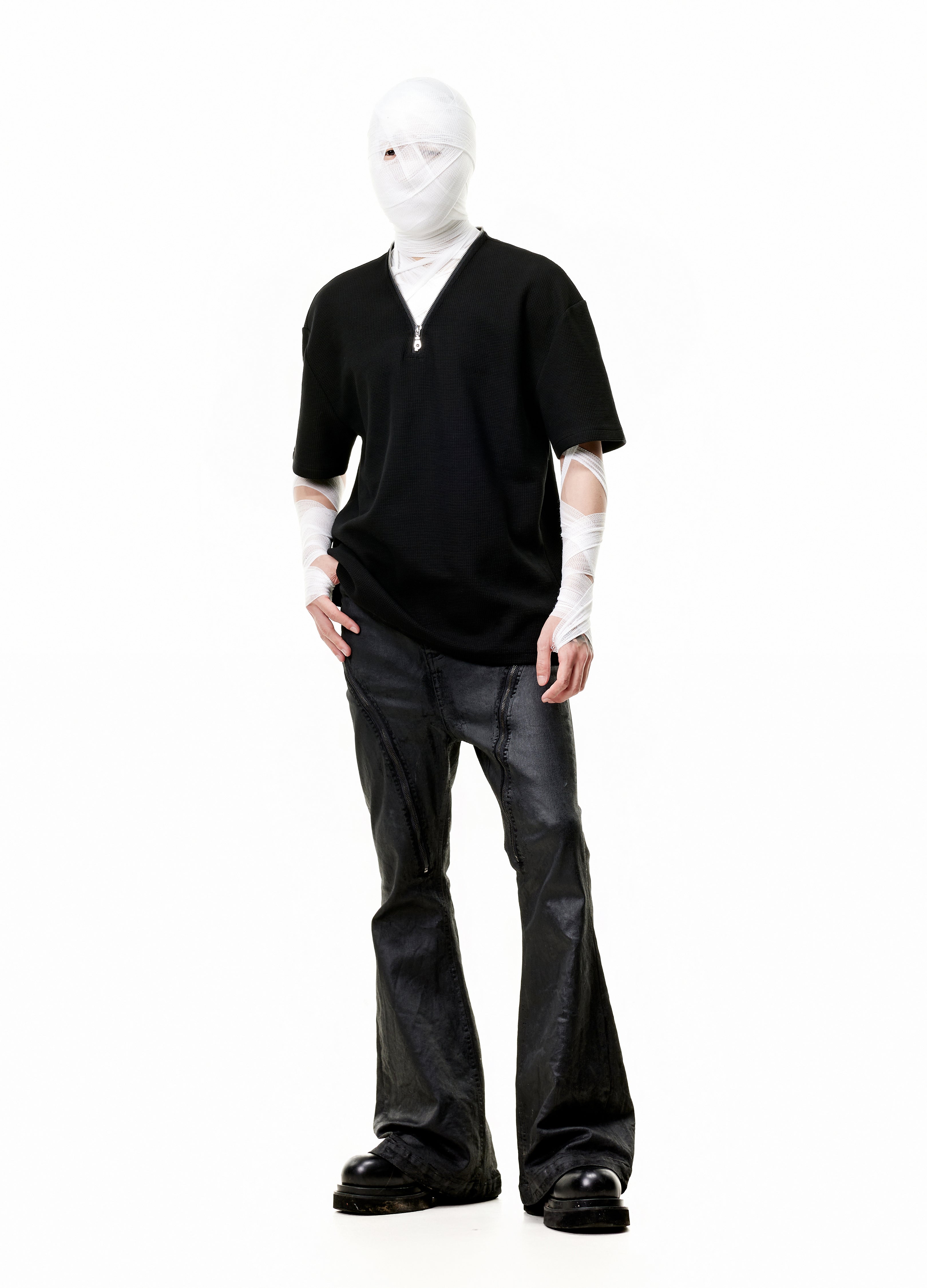 WAFFLE ZIP FUNCTIONAL TEE