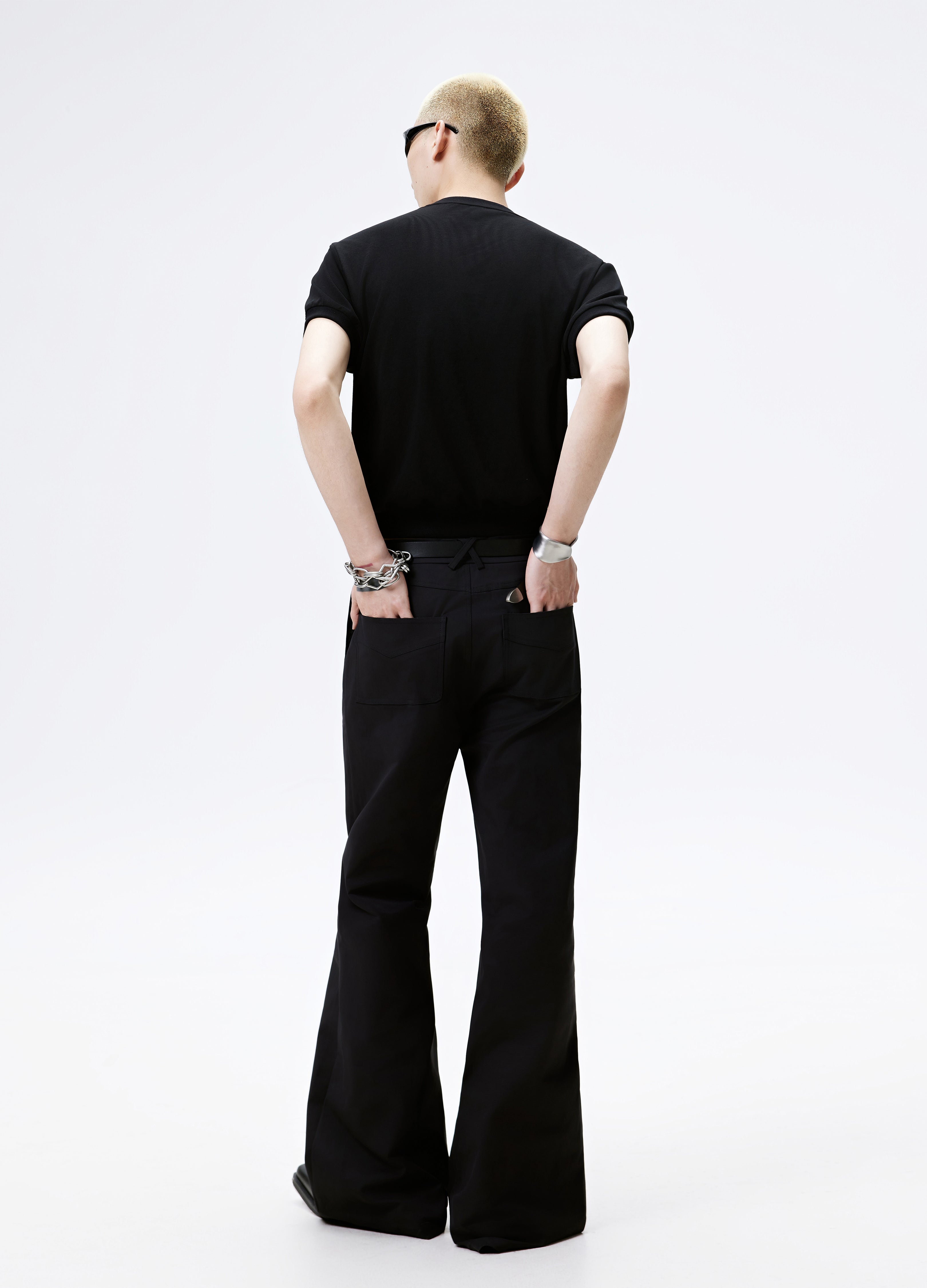 25SS BLACK BASELINE FLARE PANTS