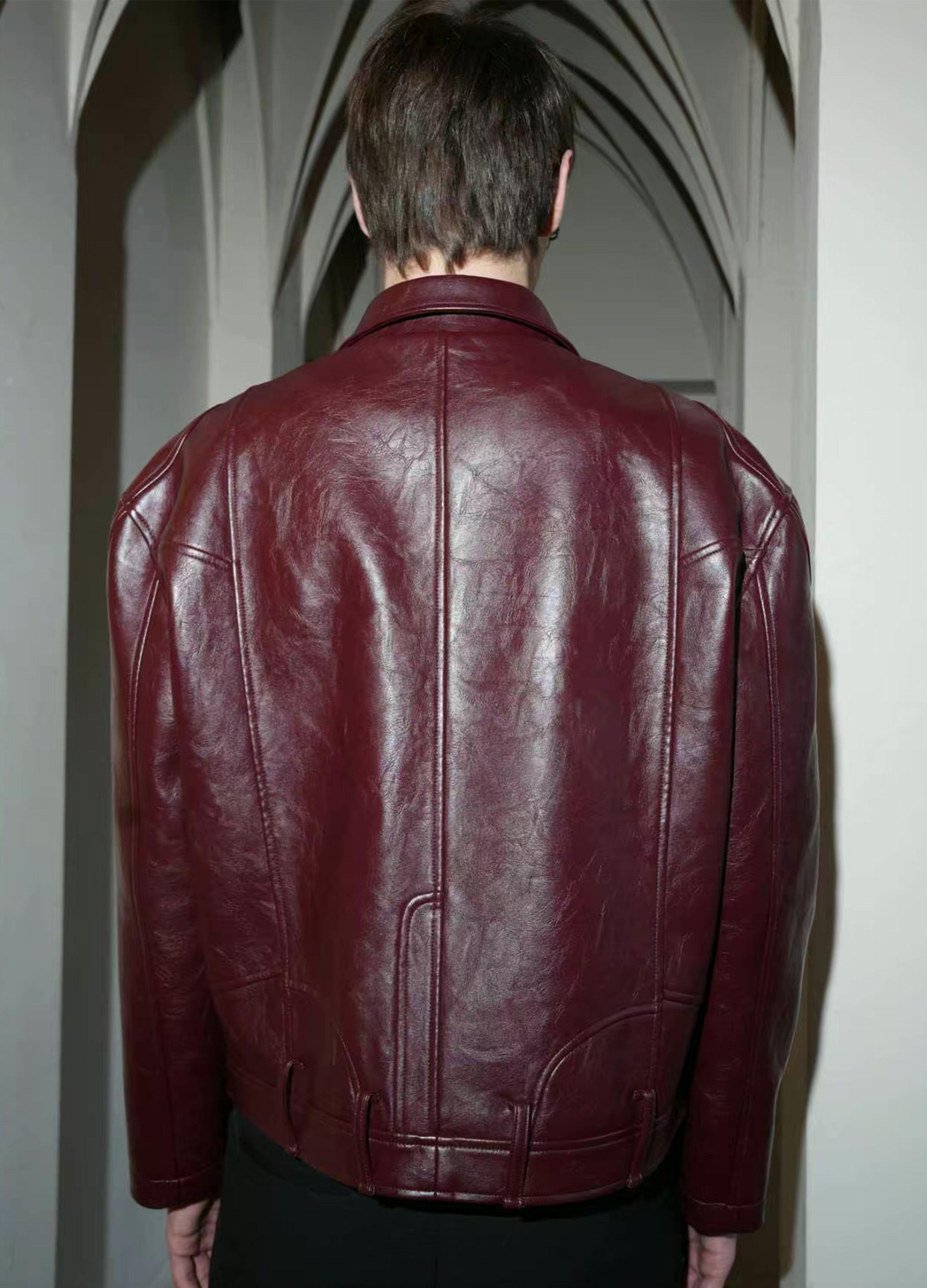 BAROQUE ZIP LEATHER JACKET