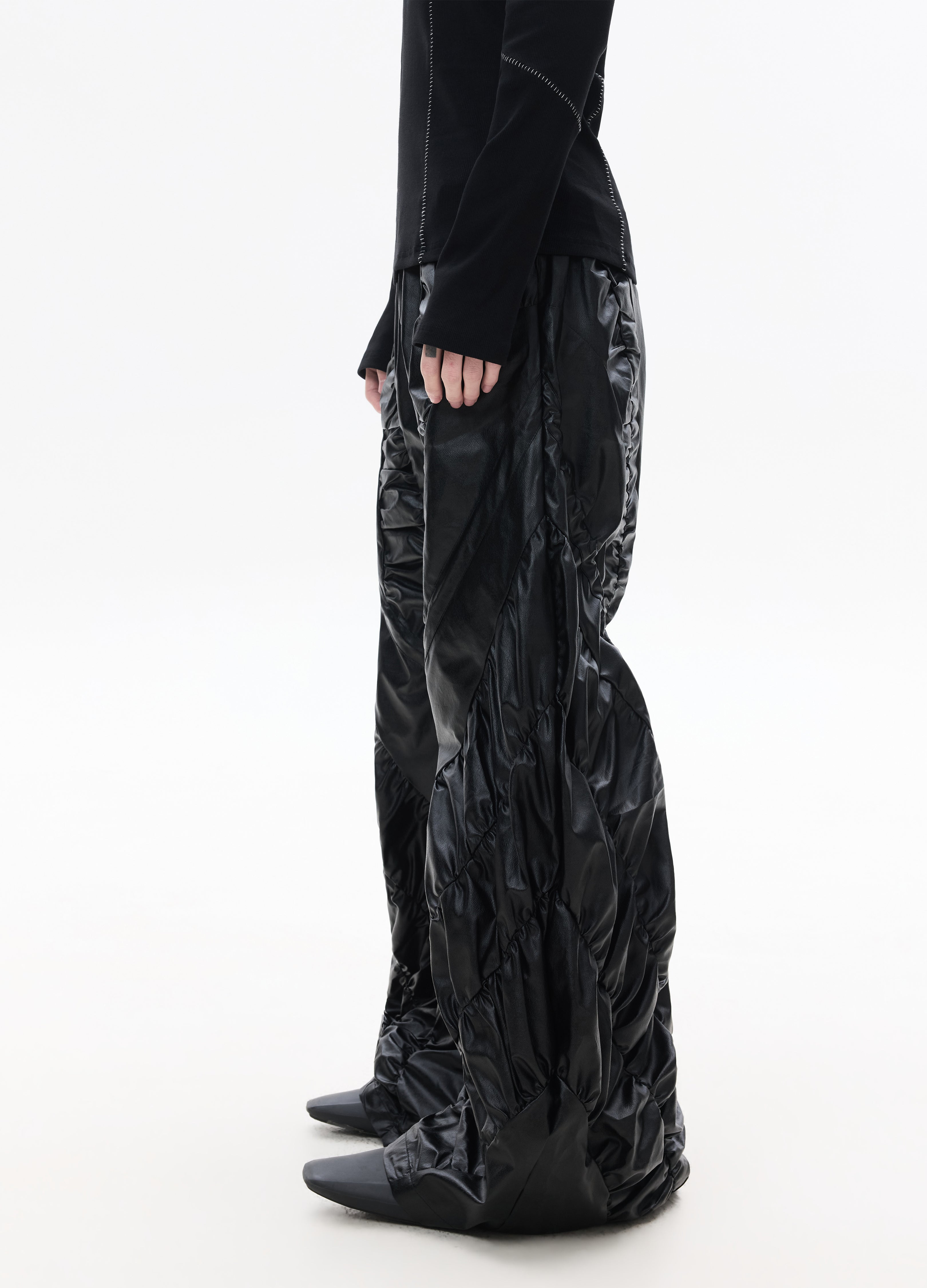 26SS DRAWSTRING PLEATED WIDE LEG PANTS