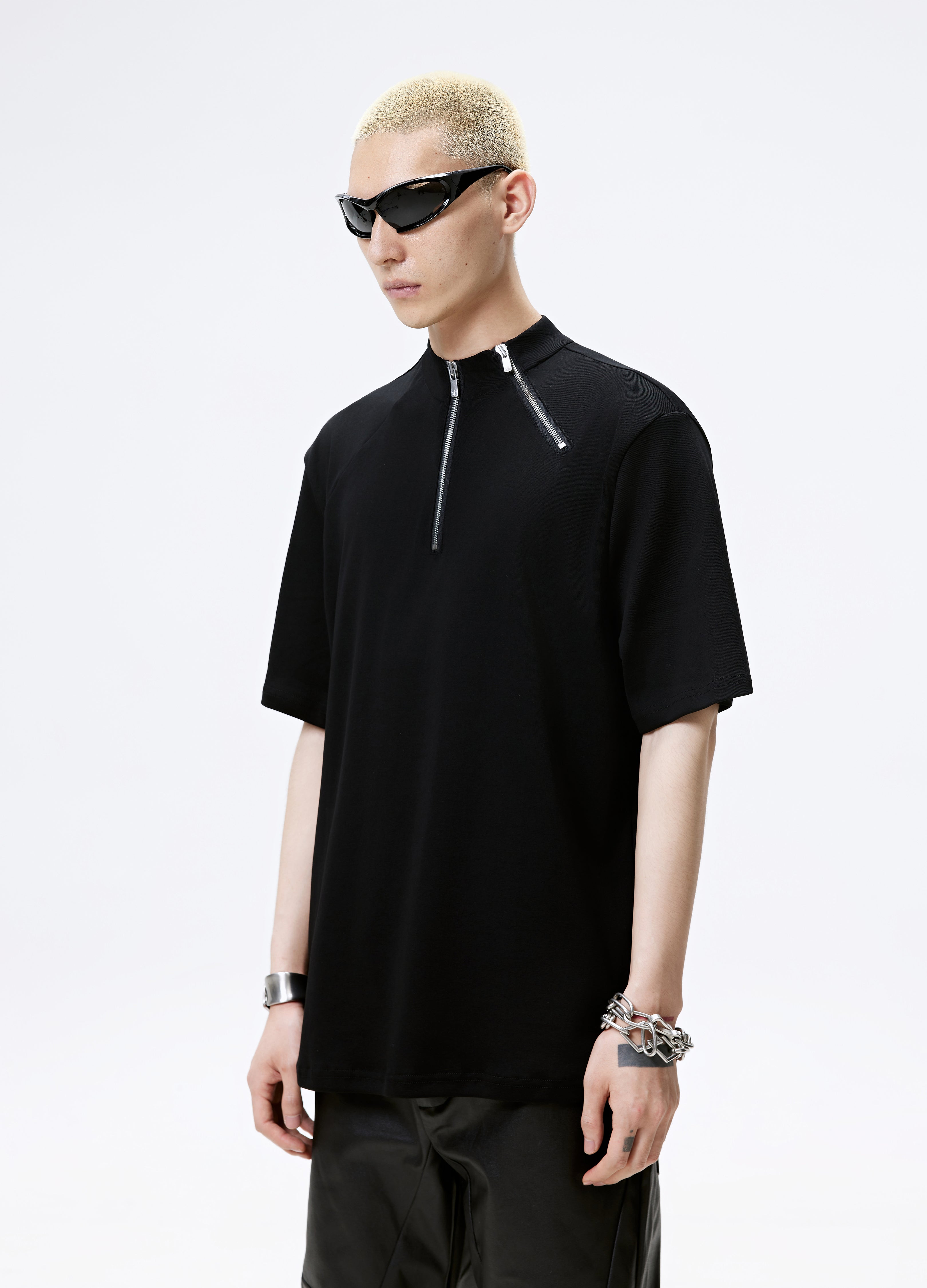 25SS HALF ZIP DARK TEE