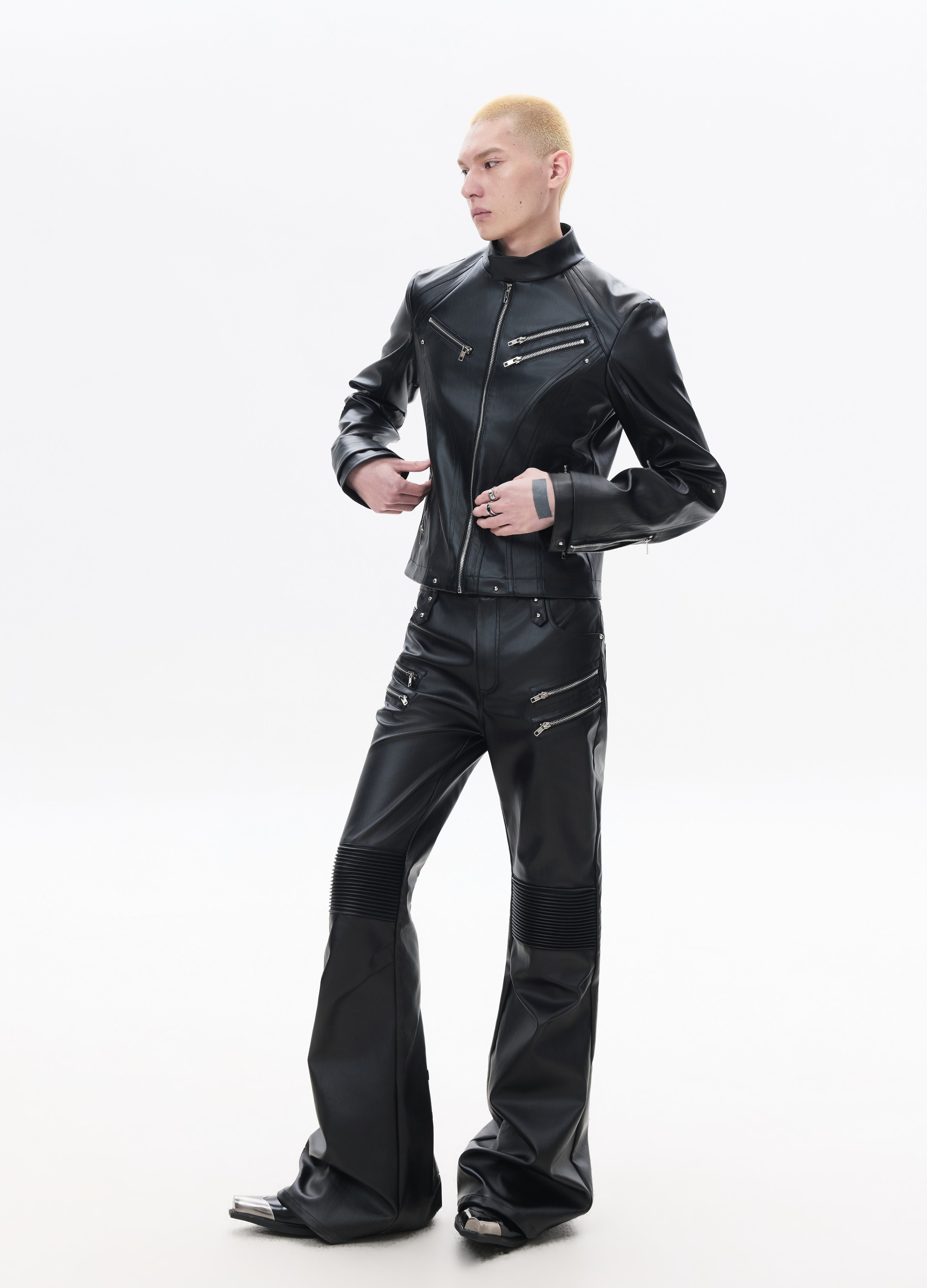 26SS DECONSTRUCT ZIP BIKER JACKET