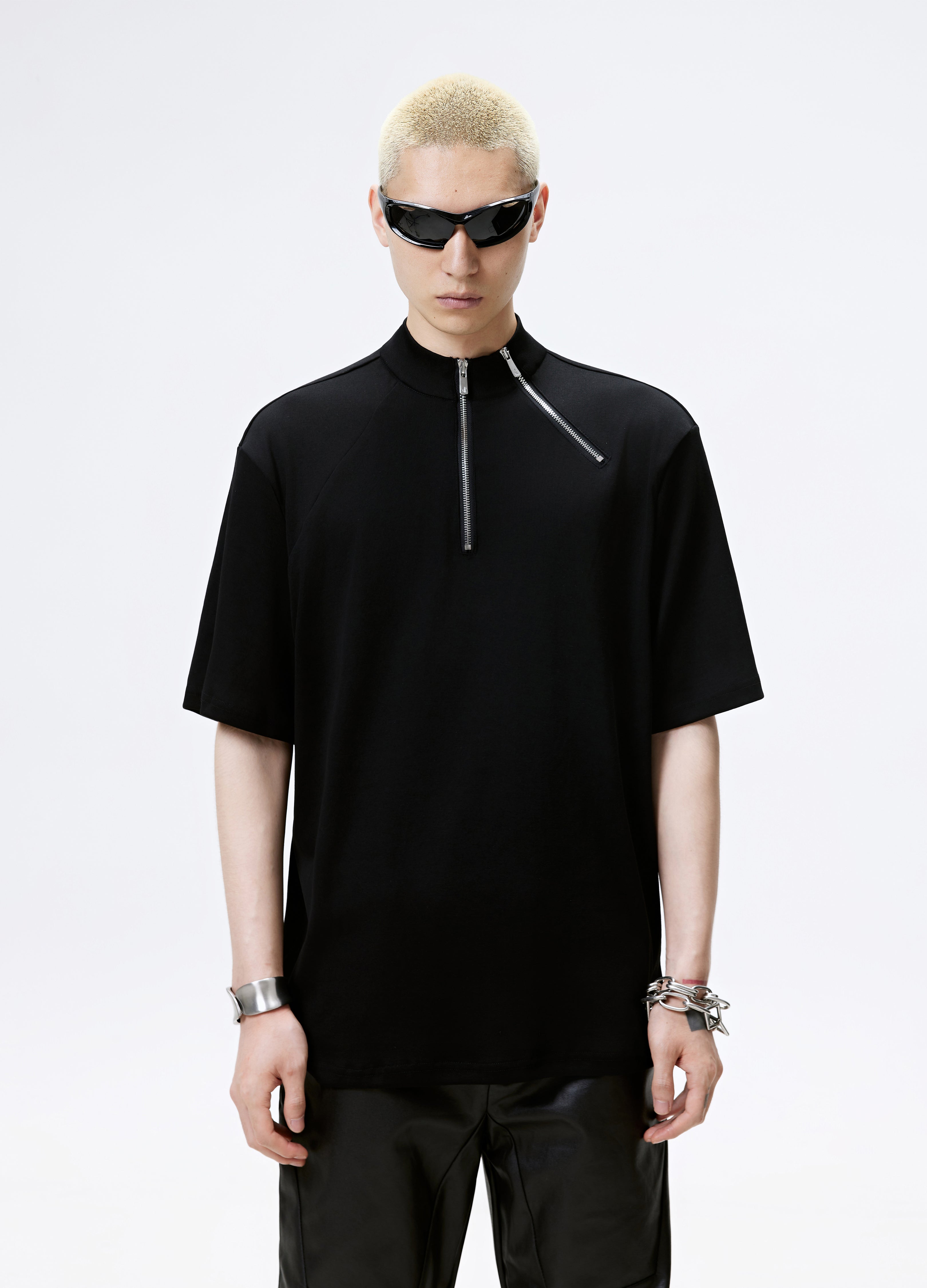 25SS HALF ZIP DARK TEE