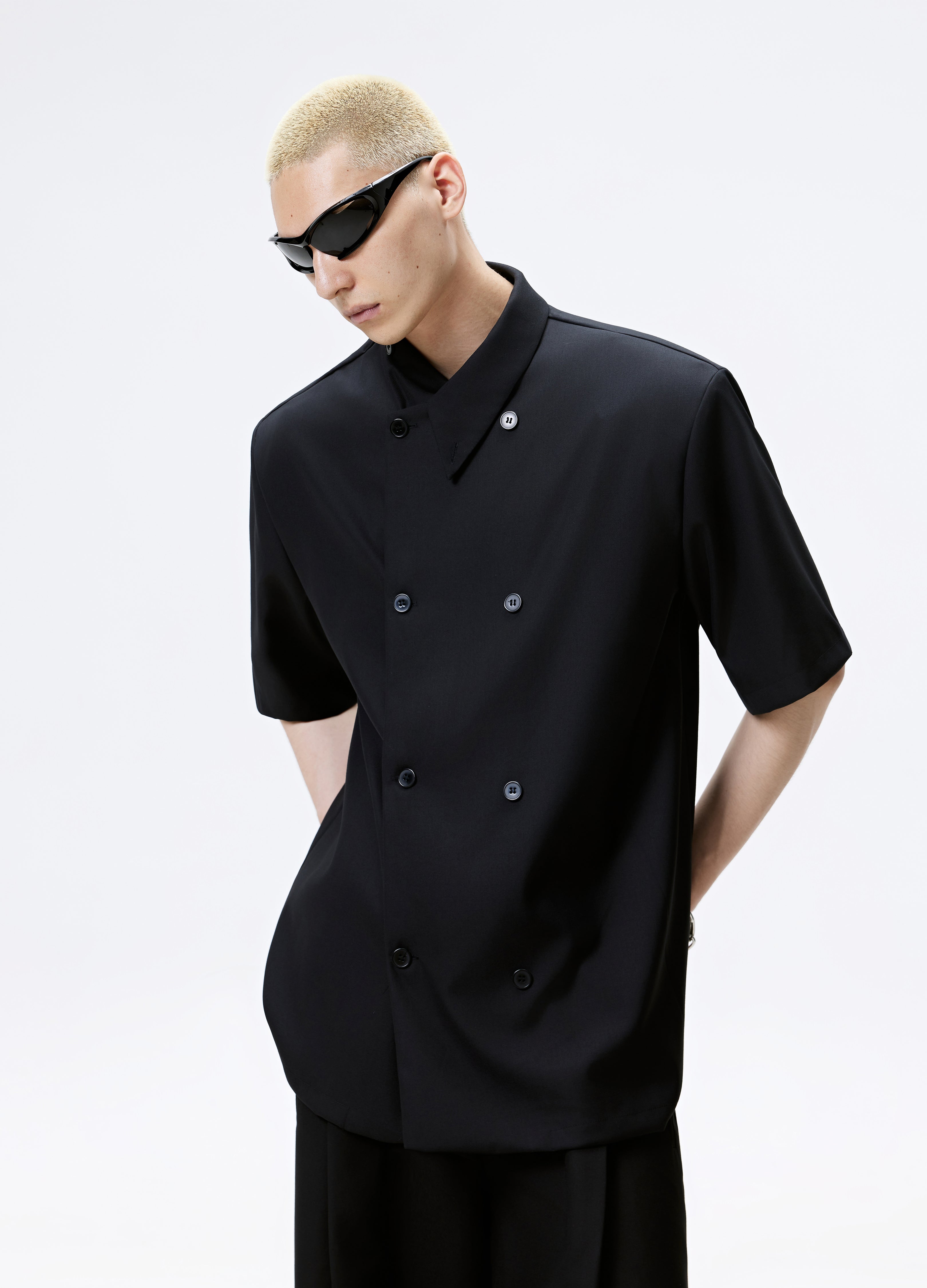 25SS DOUBLE BREAST MANDARIN SHIRT