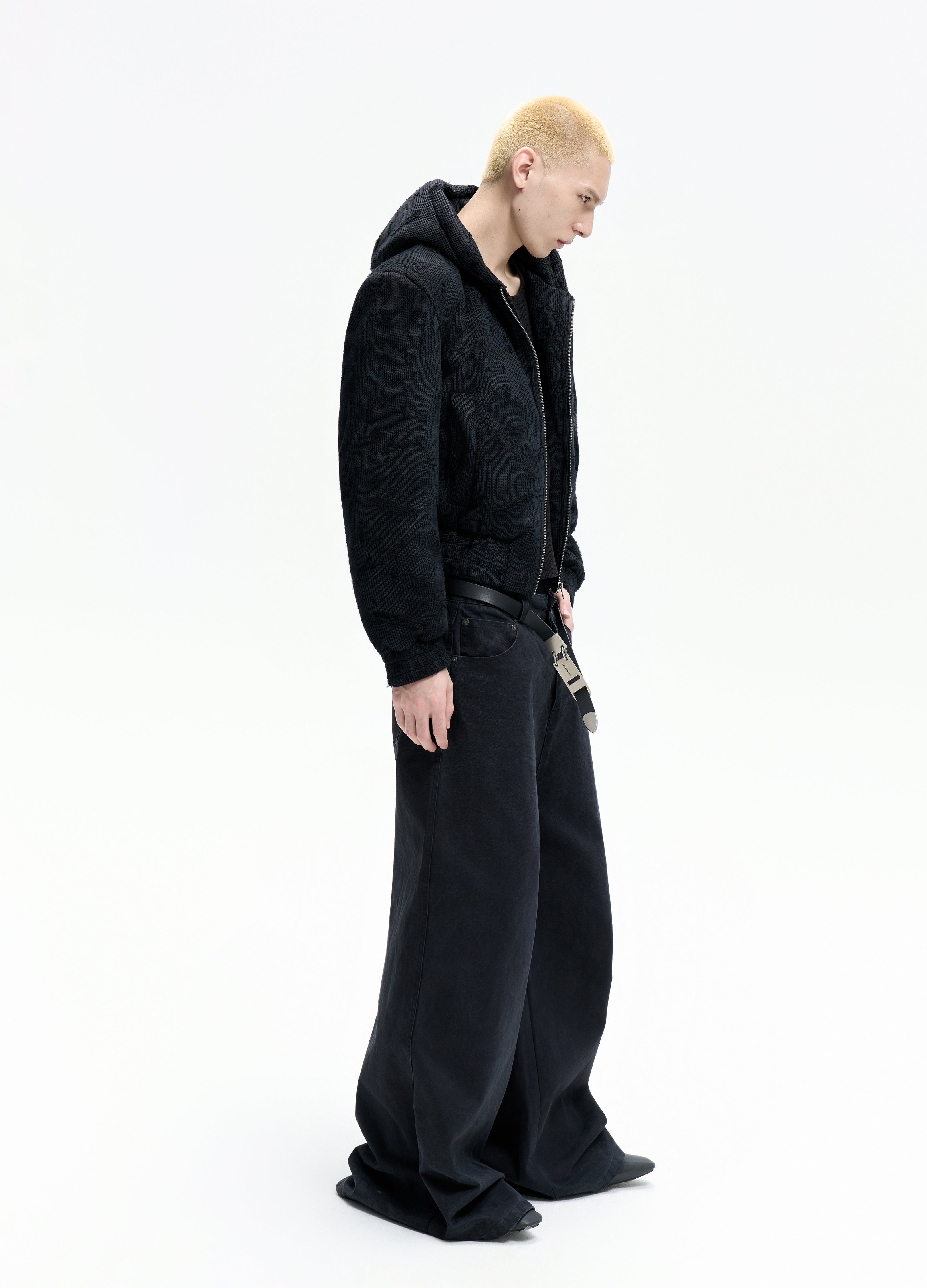 25FW DISTRESSED TEXTURE PUFFER