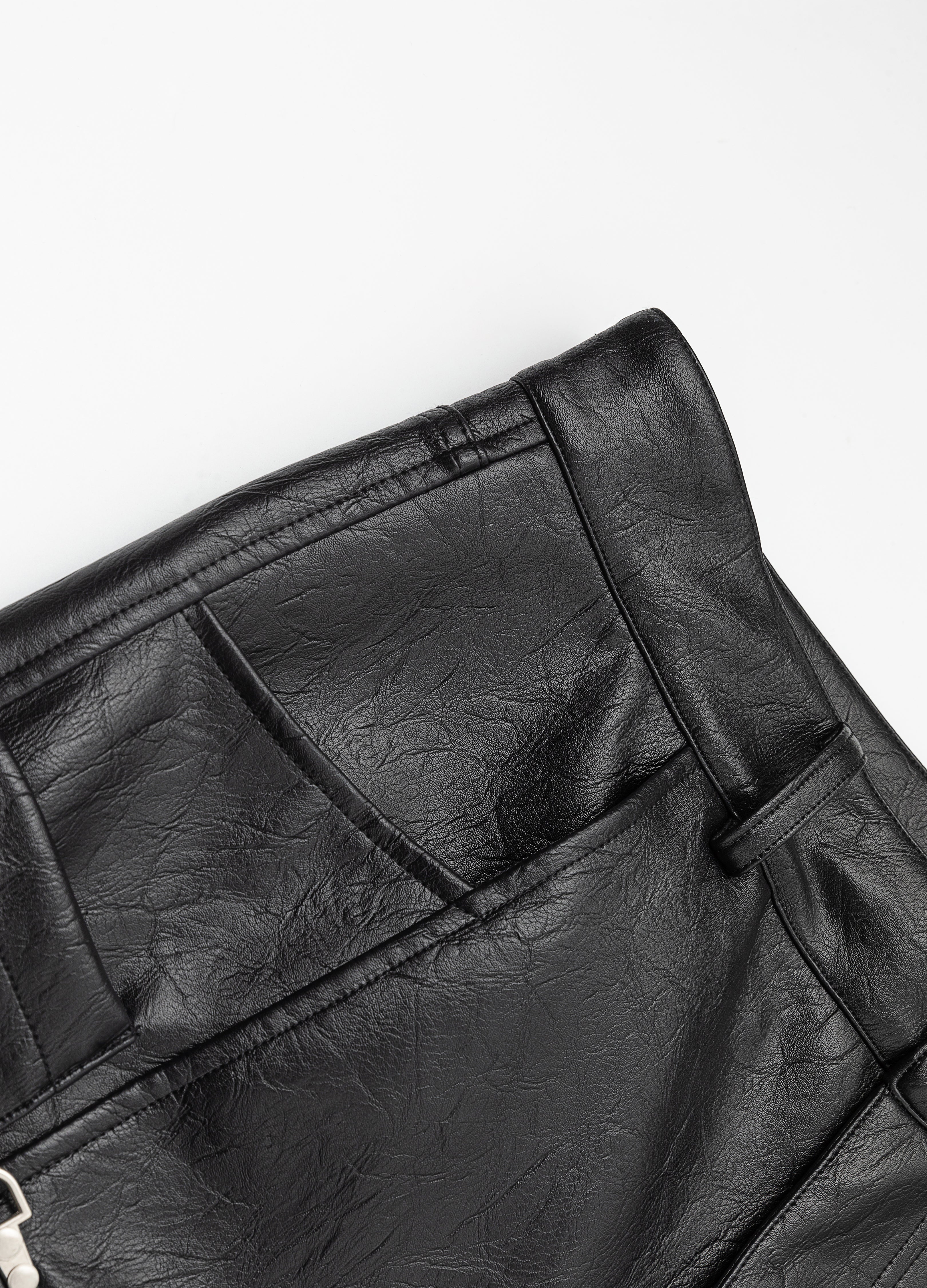 26SS BULLET FLARE LEATHER PANTS