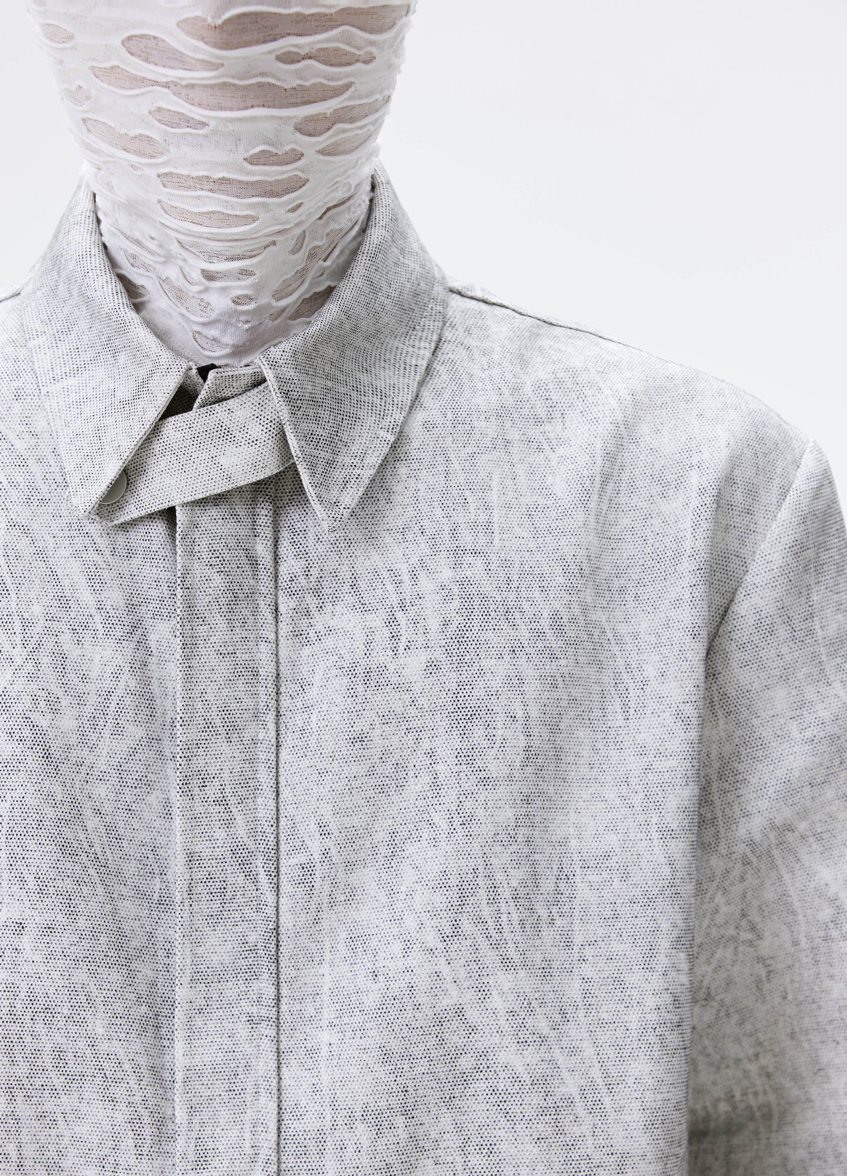 25SS GREY VEIN ZIP SHIRT