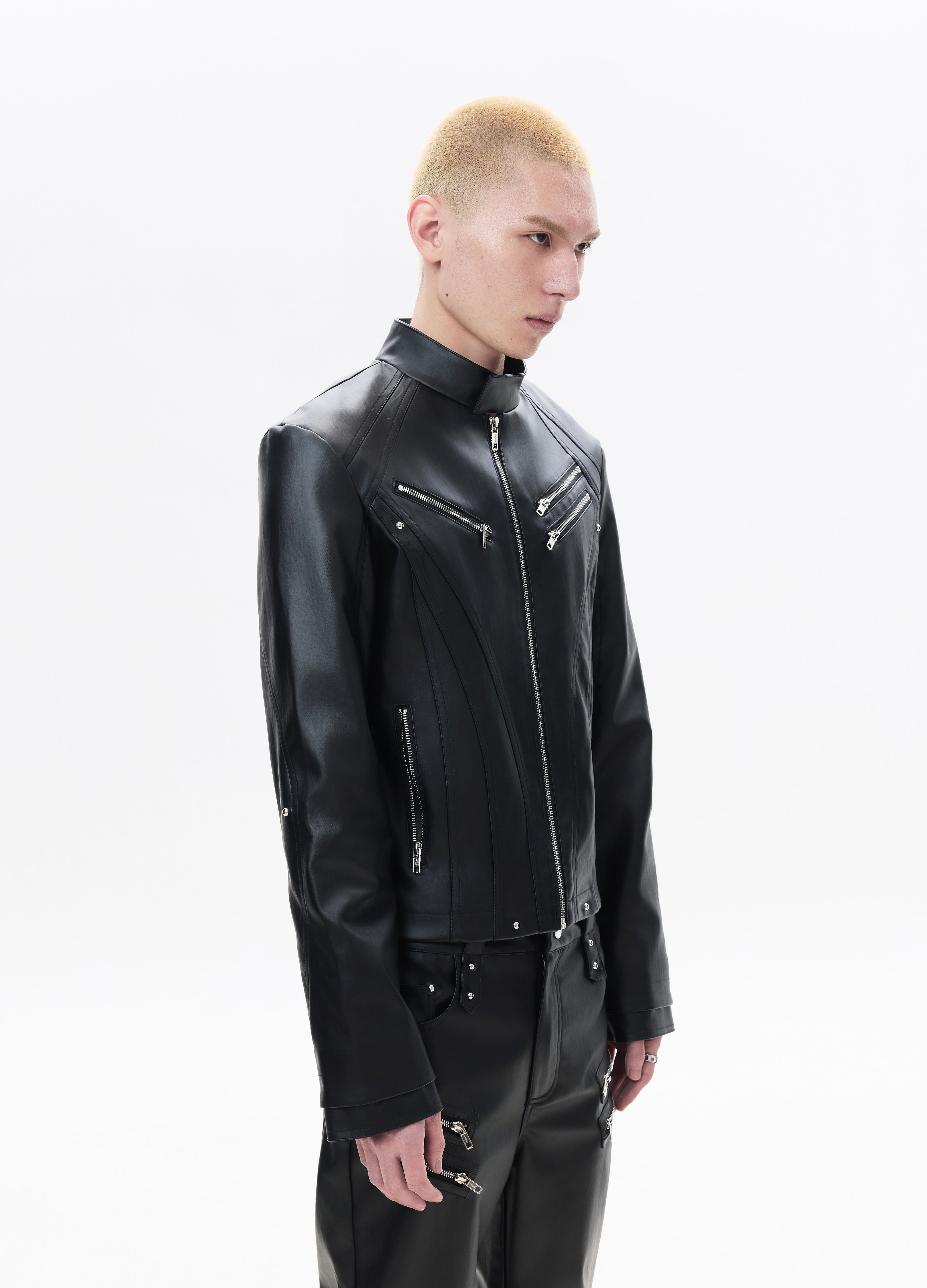 26SS DECONSTRUCT ZIP BIKER JACKET