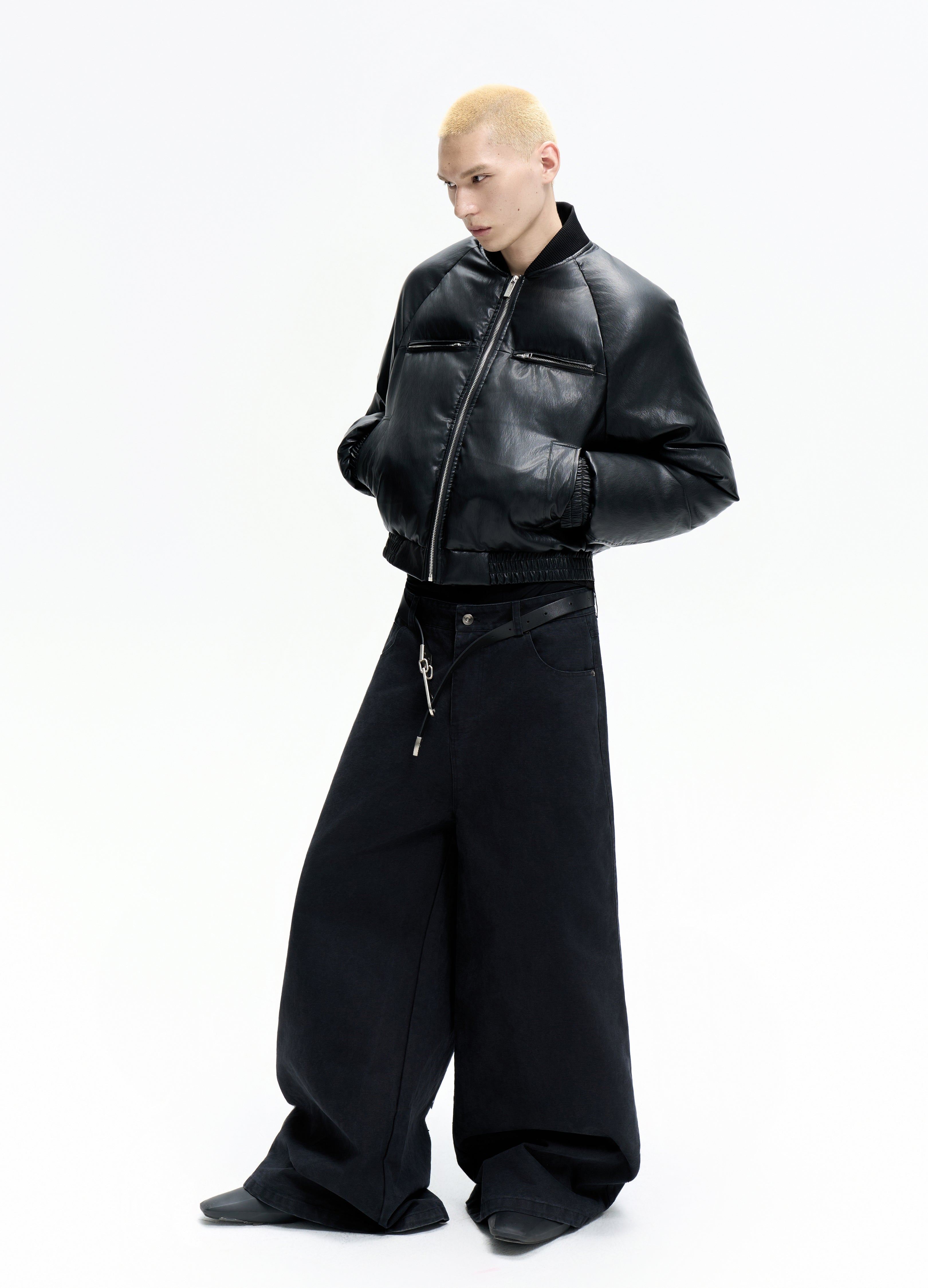 25FW WASHED BLACK BAGGY DENIM