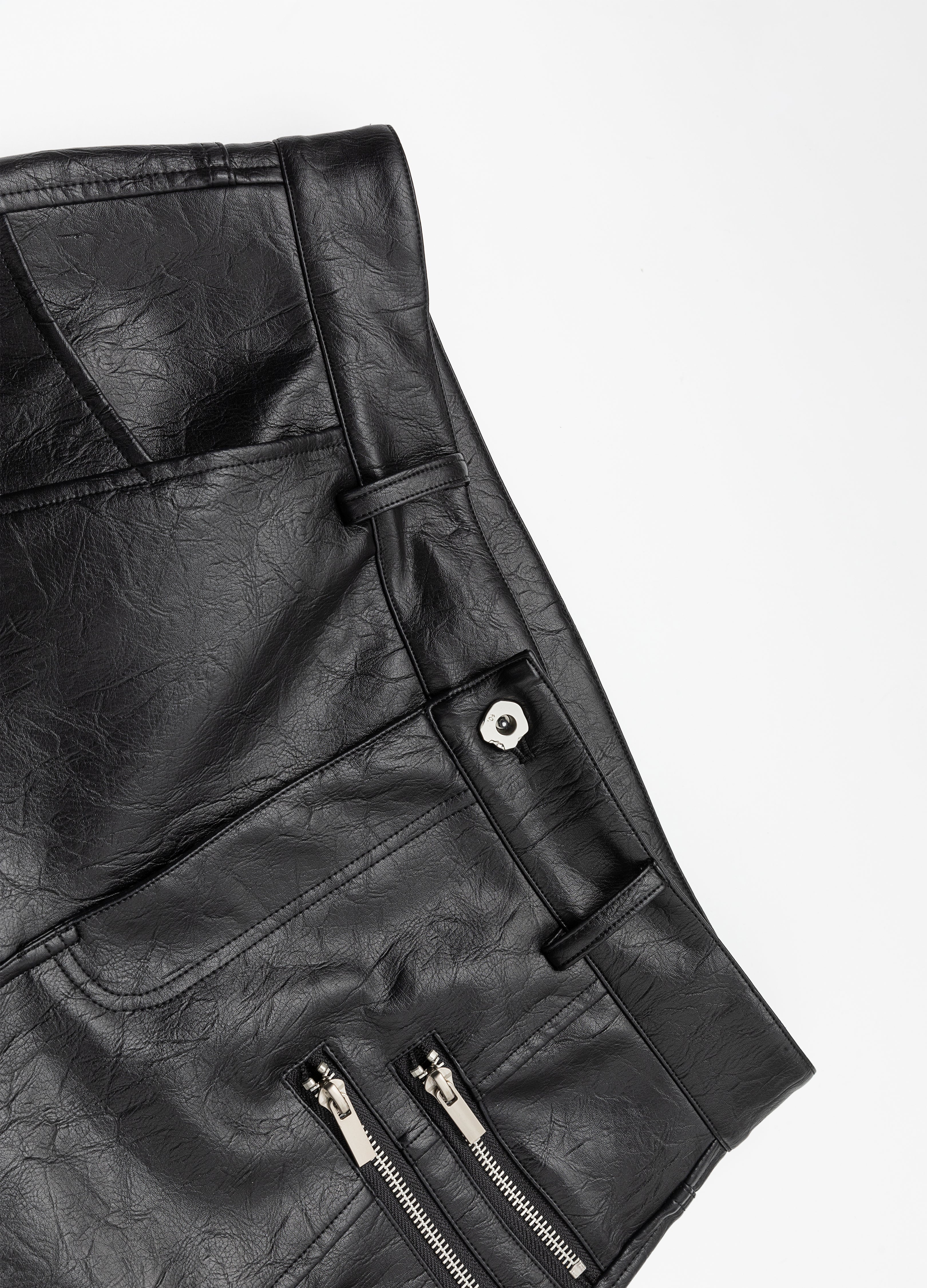 26SS BULLET FLARE LEATHER PANTS
