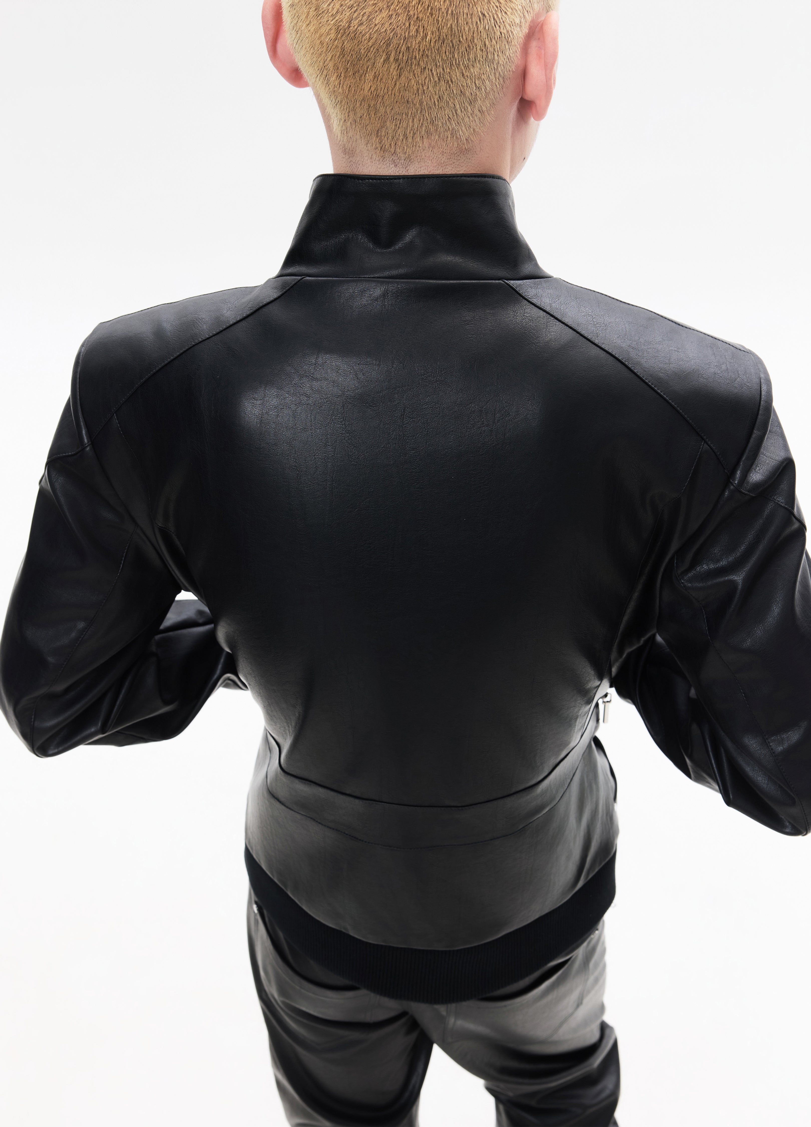 26SS STAND-COLLAR LEATHER JACKET