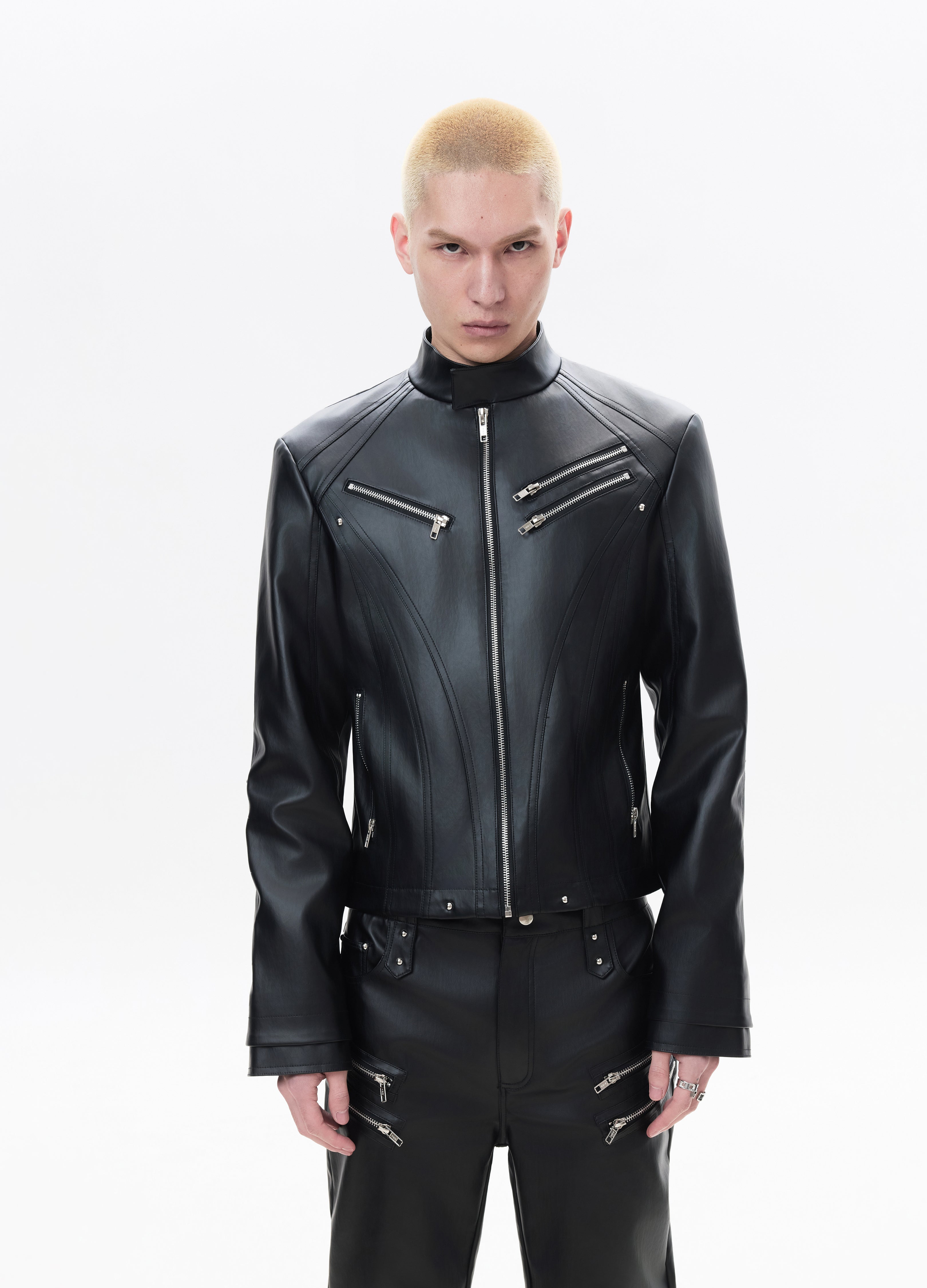 26SS DECONSTRUCT ZIP BIKER JACKET